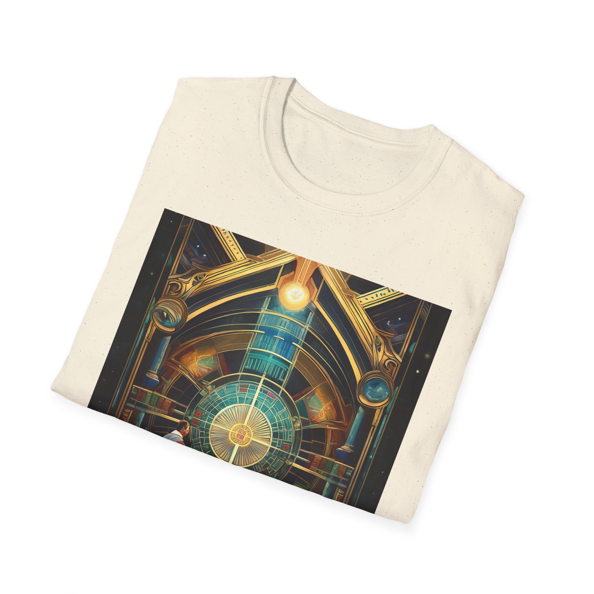 Mystic Observatory Art Tee — Cosmic Circle Gathering Graphic T-Shirt
