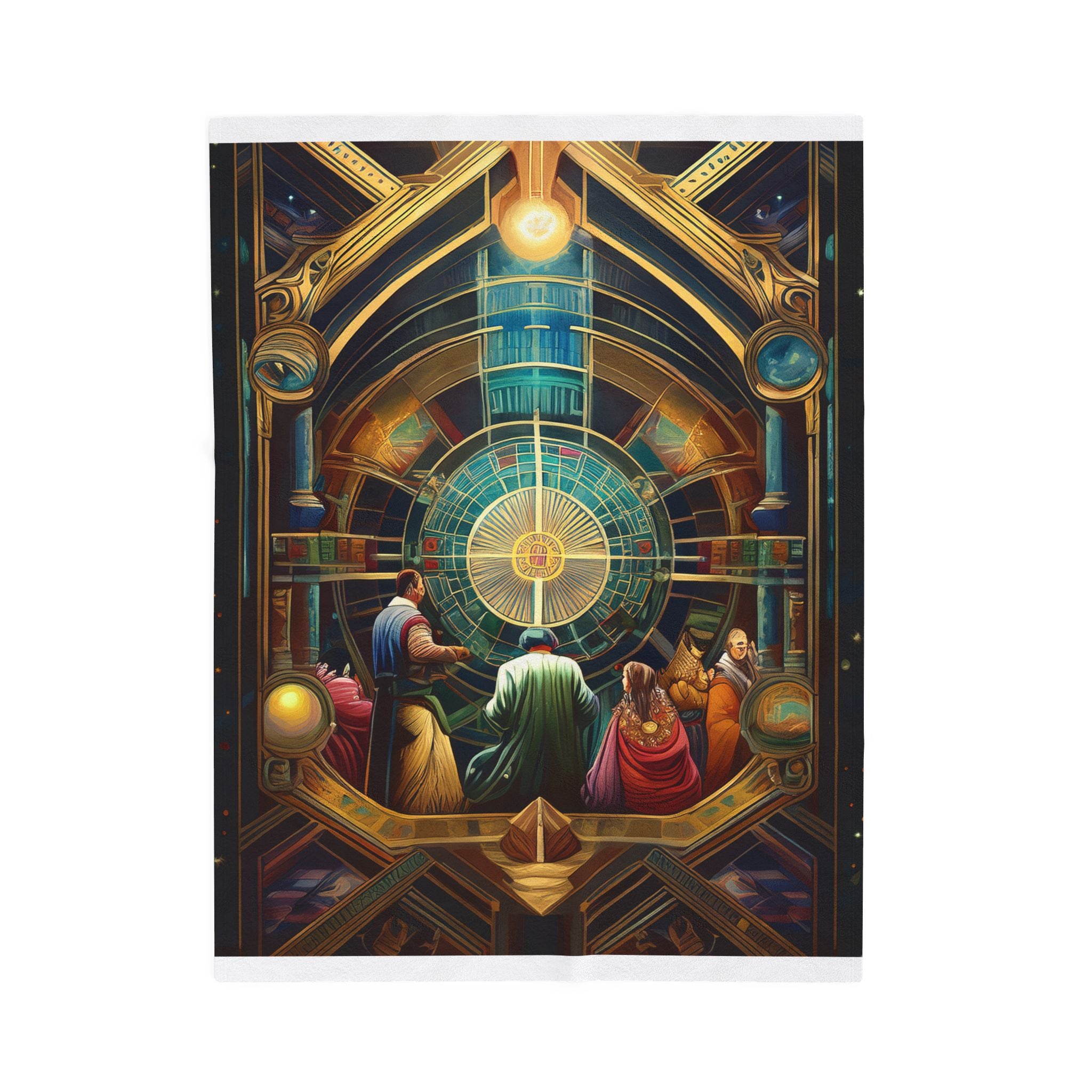 Velveteen Plush Blanket — Mystical Astrarium Tapestry Design