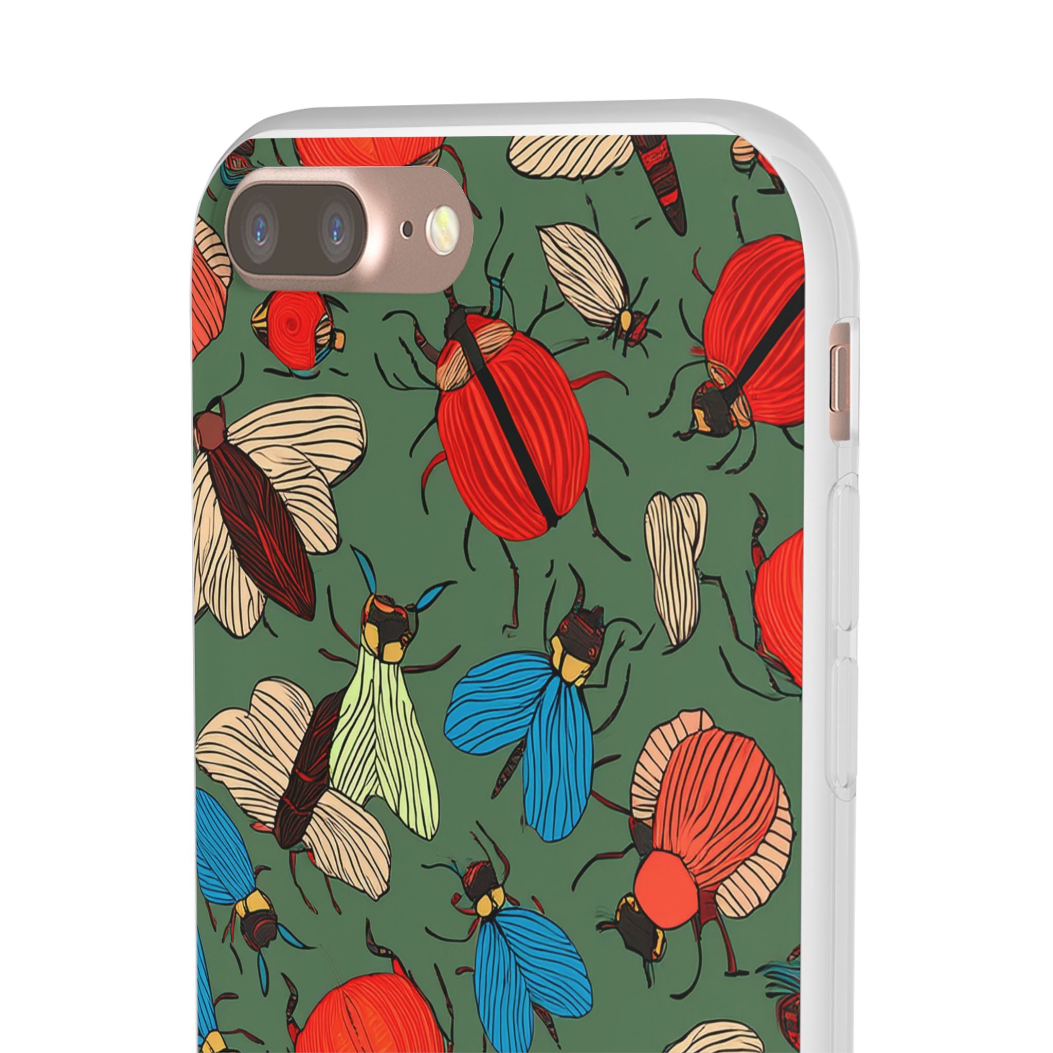 Bug Pattern Phone Case — Colorful Beetles & Flies Design