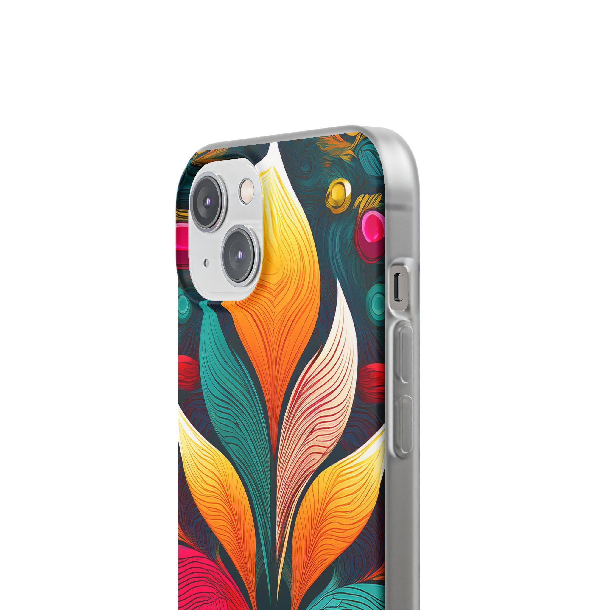 Floral Swirl Phone Case — Vibrant Boho Leaf Art Protective Cover