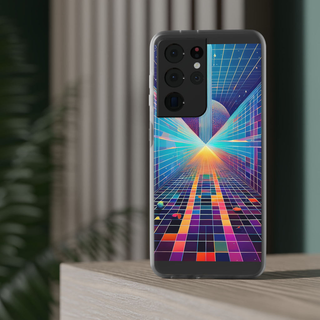 Retro Wave Phone Case — Neon Grid Sci‑Fi iPhone Cover