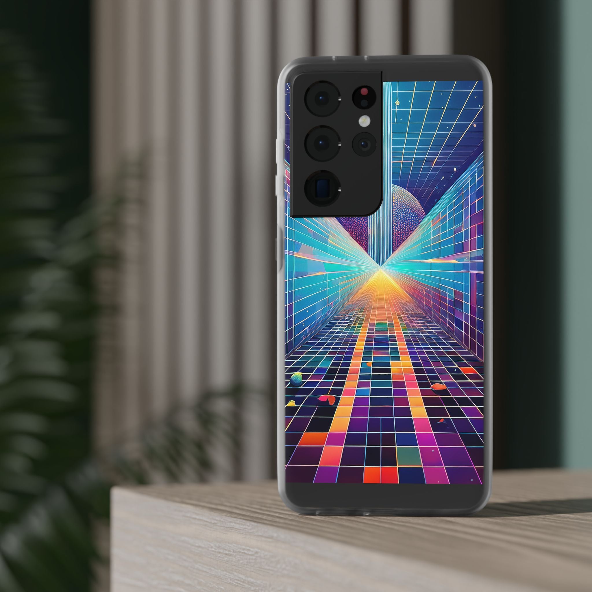 Retro Wave Phone Case — Neon Grid Sci‑Fi iPhone Cover