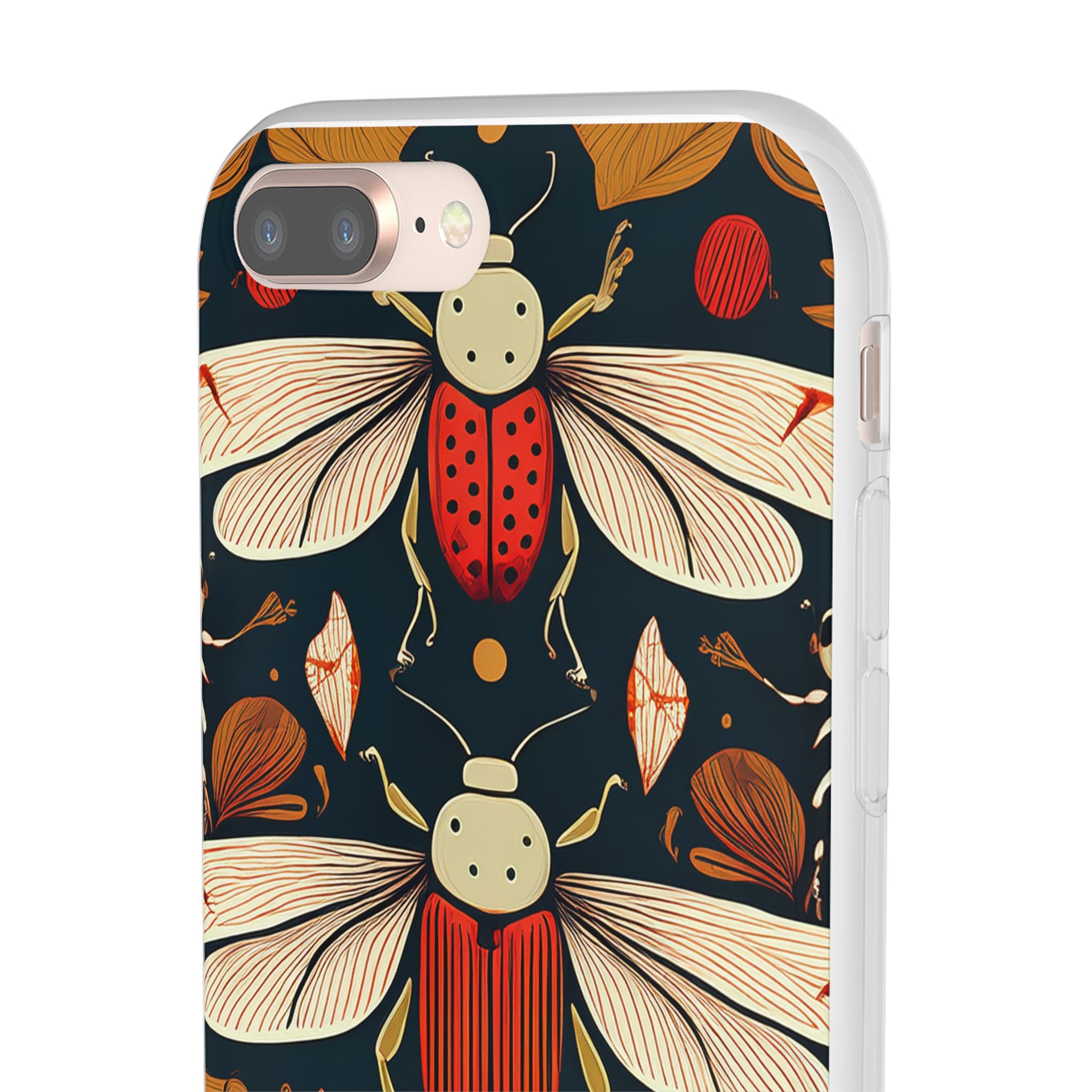 Bug Pattern Phone Case — Vintage Floral Firefly Design