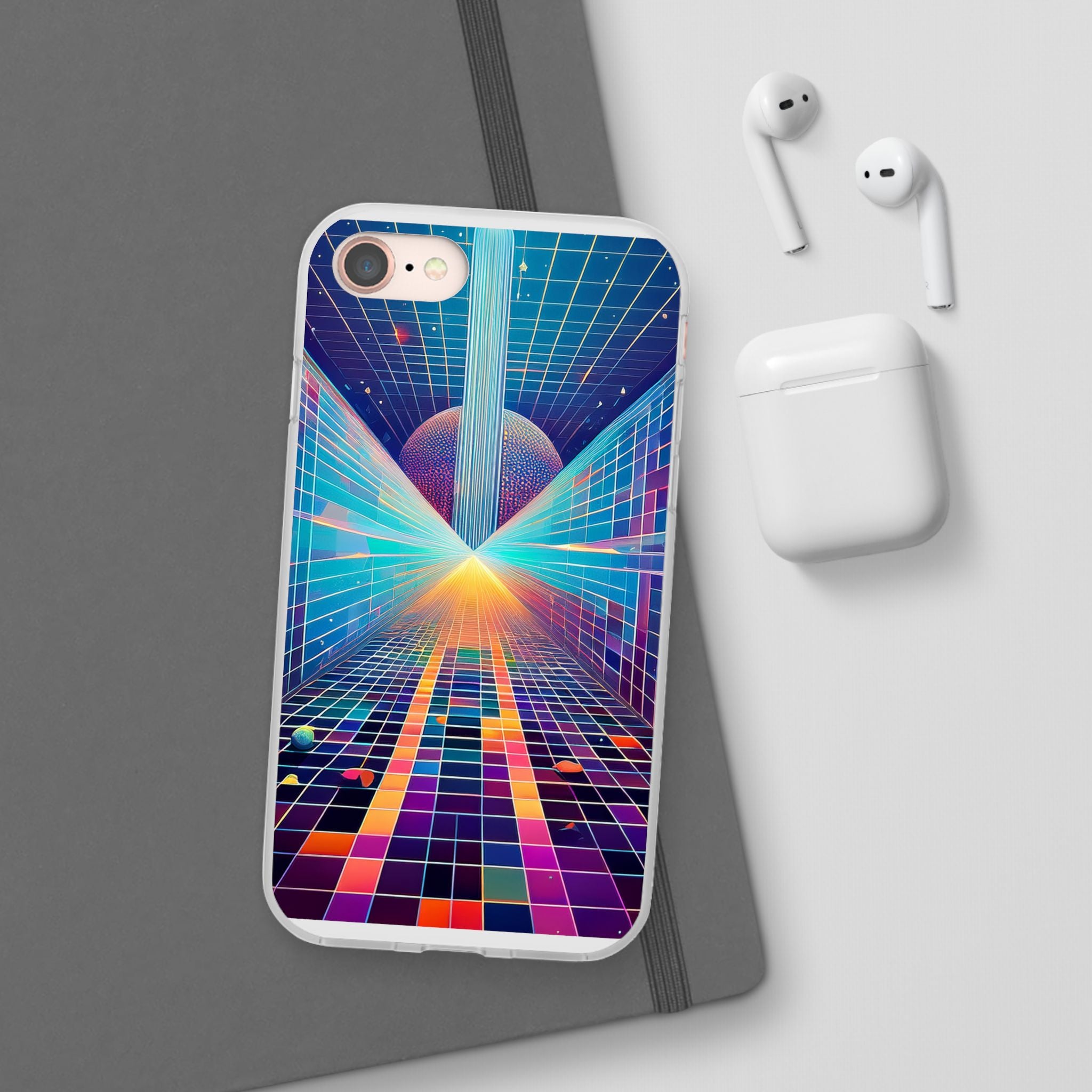 Retro Wave Phone Case — Neon Grid Sci‑Fi iPhone Cover