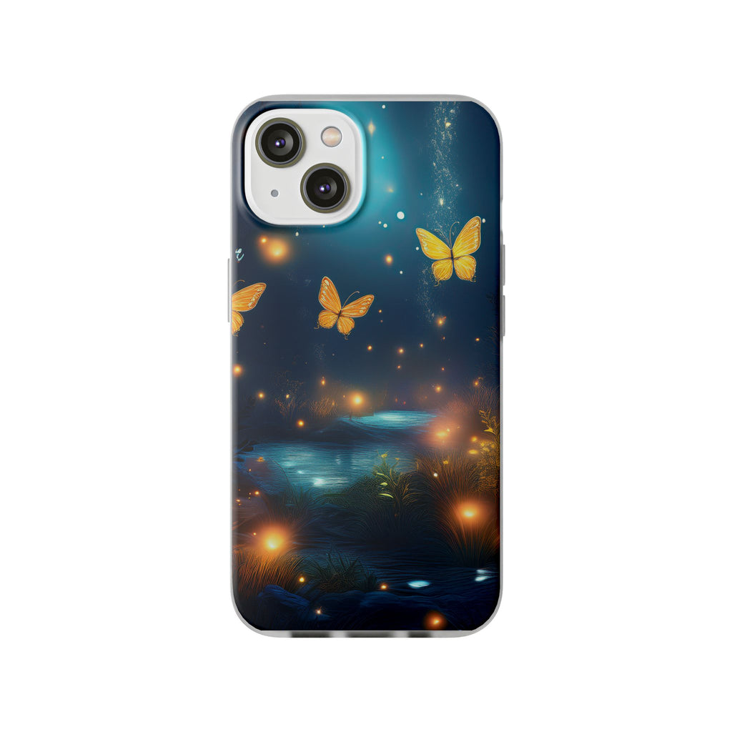 Butterfly Night Sky Phone Case – Glowing Firefly Fantasy for iPhone