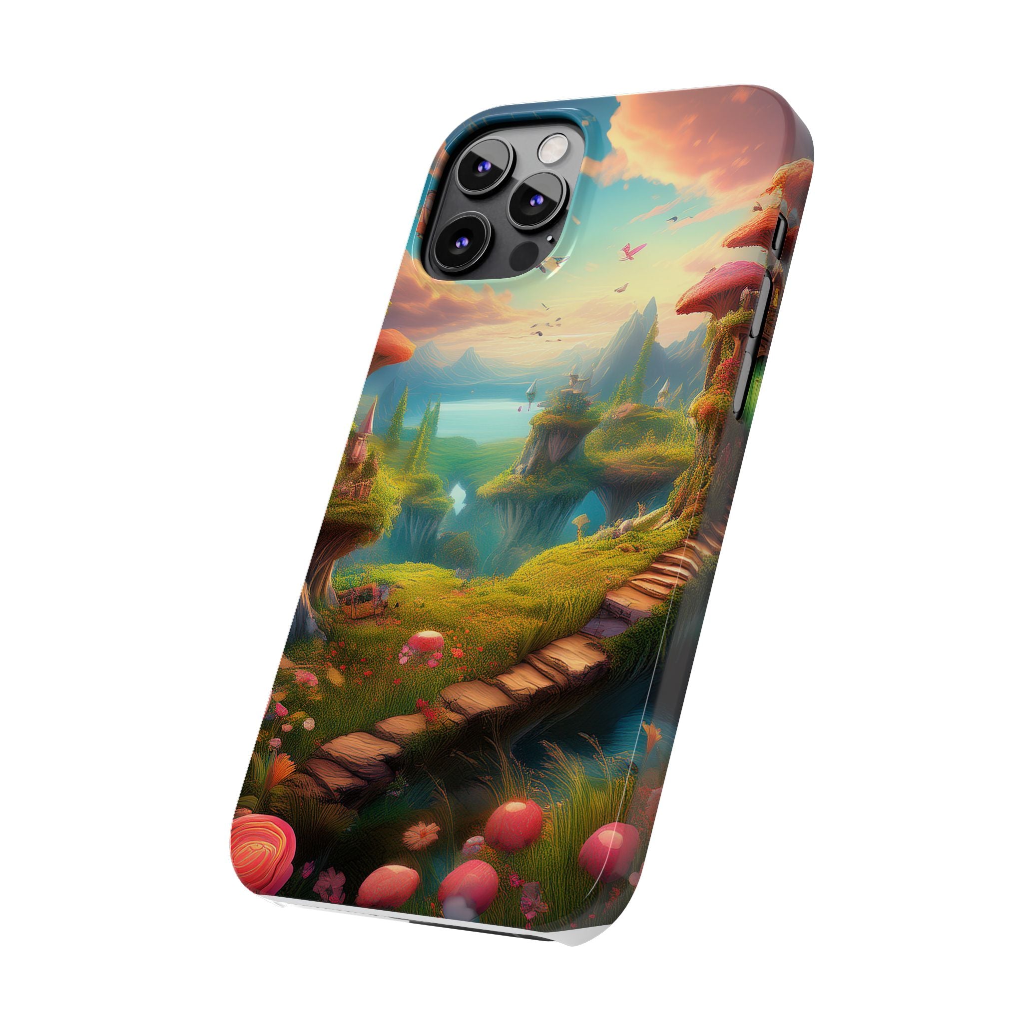 Fantasy Landscape Slim Phone Case — Enchanted Mushroom Path