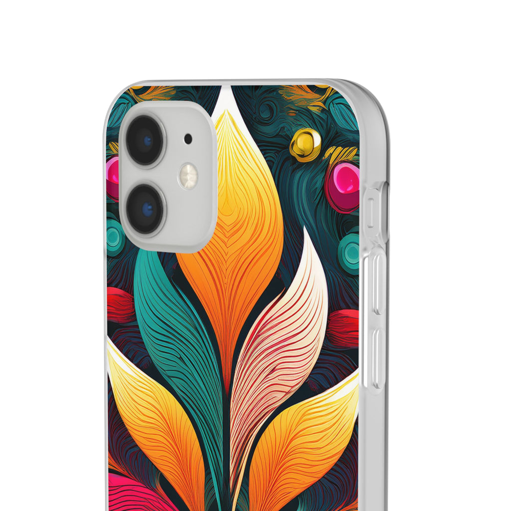 Floral Swirl Phone Case — Vibrant Boho Leaf Art Protective Cover