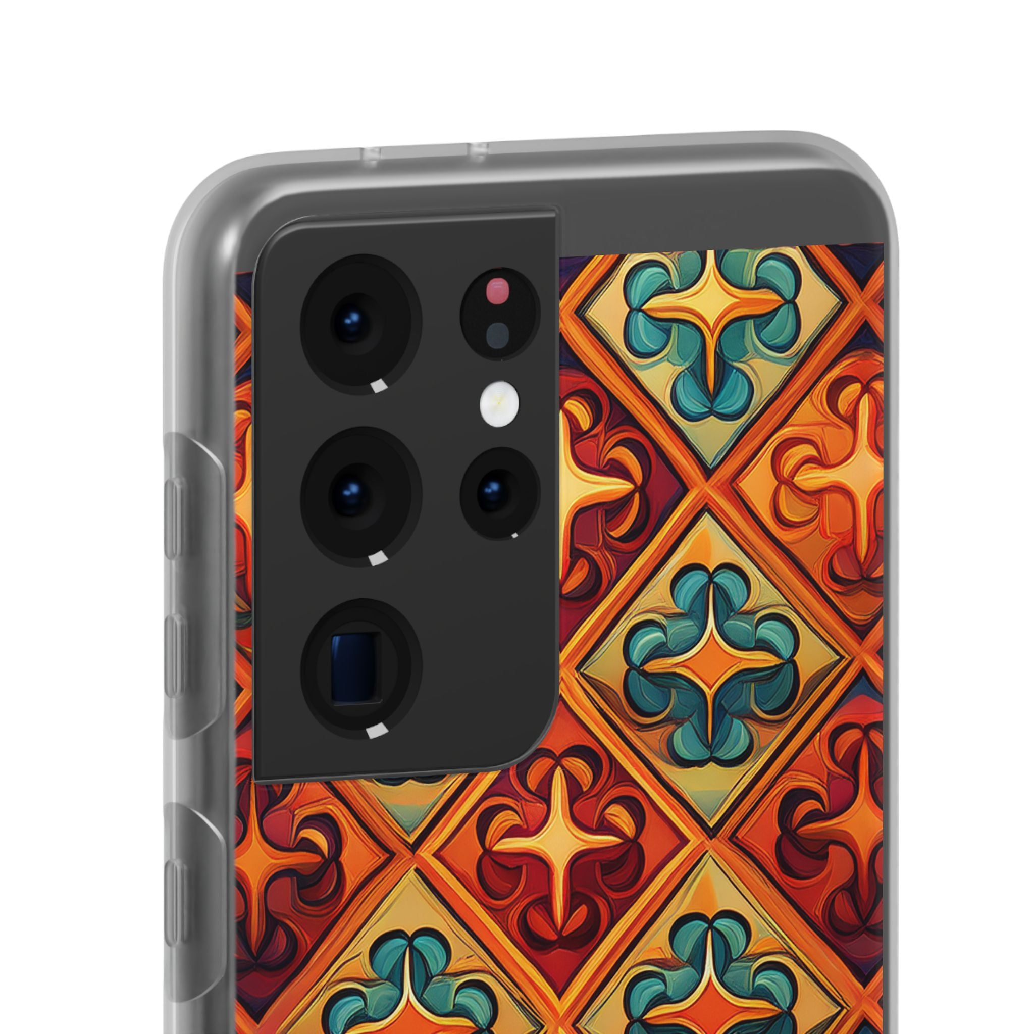 Vintage Tile Pattern Phone Case — Retro Moroccan Geometric Flexi Case