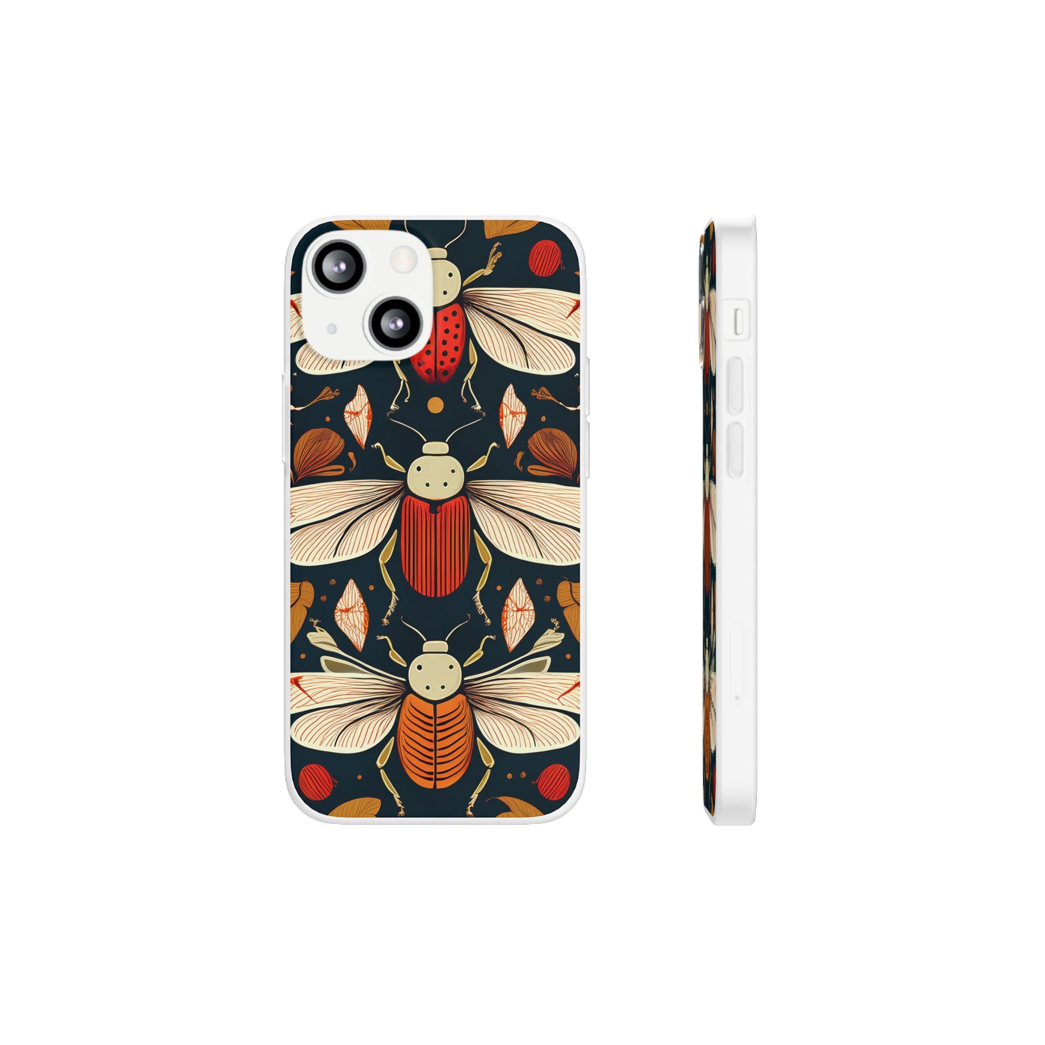 Bug Pattern Phone Case — Vintage Floral Firefly Design