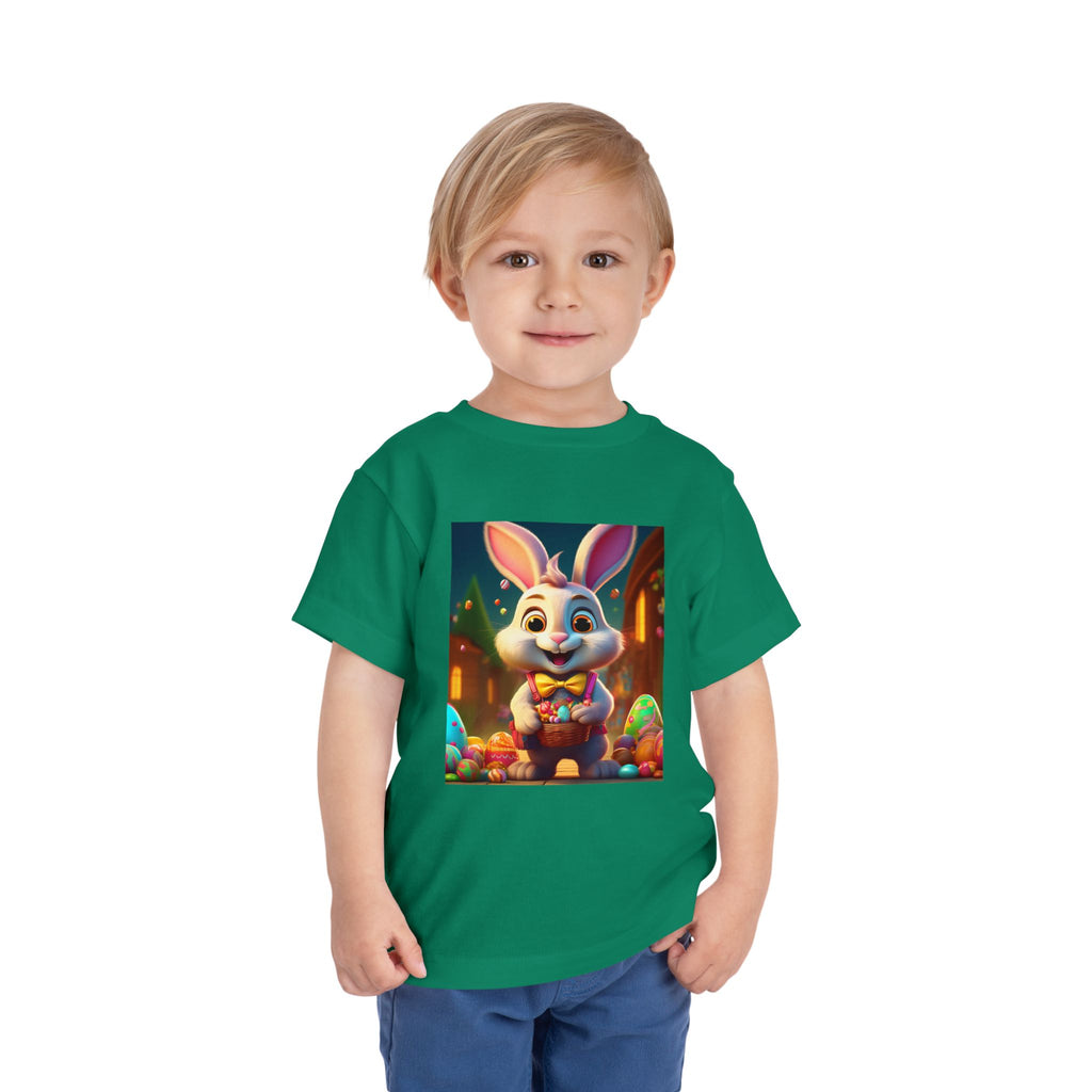 Easter Bunny Toddler Tee — Cute Bunny with Eggs Graphic Shirt
