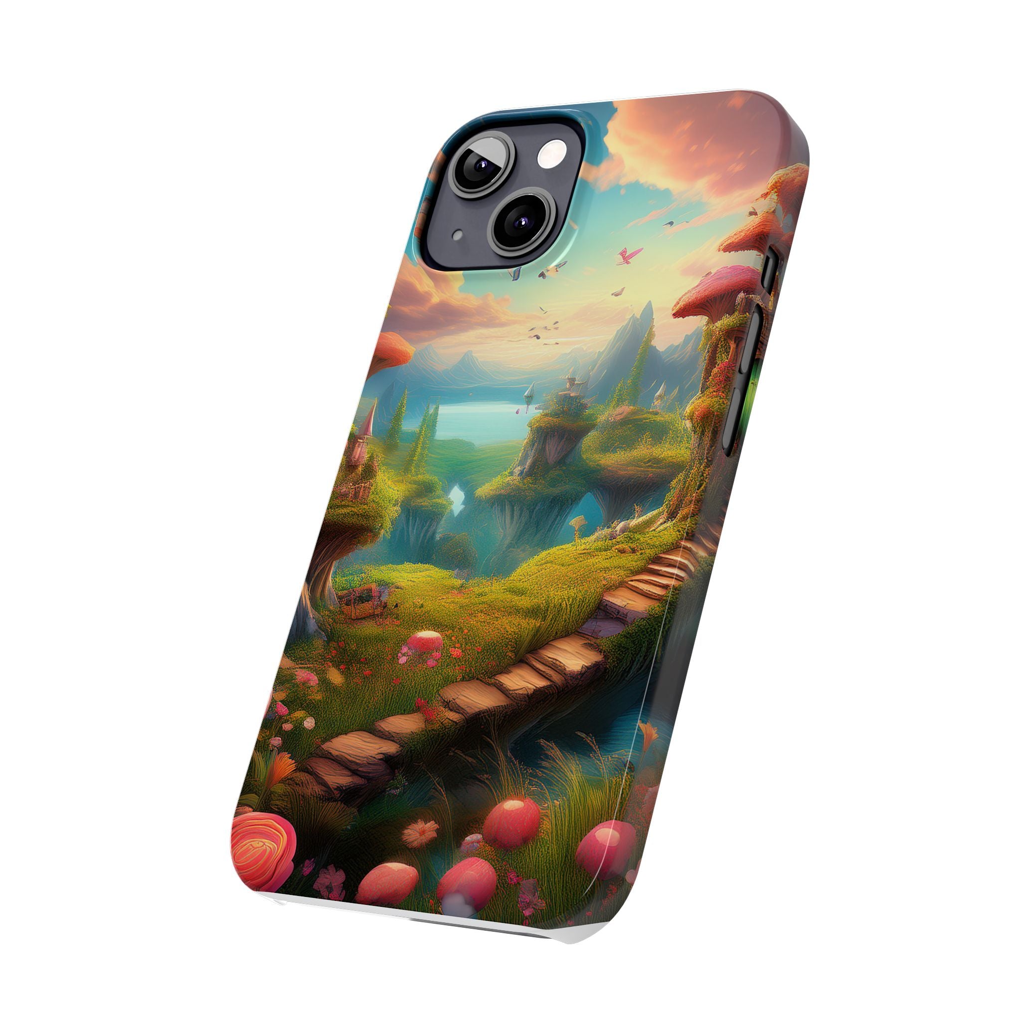 Fantasy Landscape Slim Phone Case — Enchanted Mushroom Path