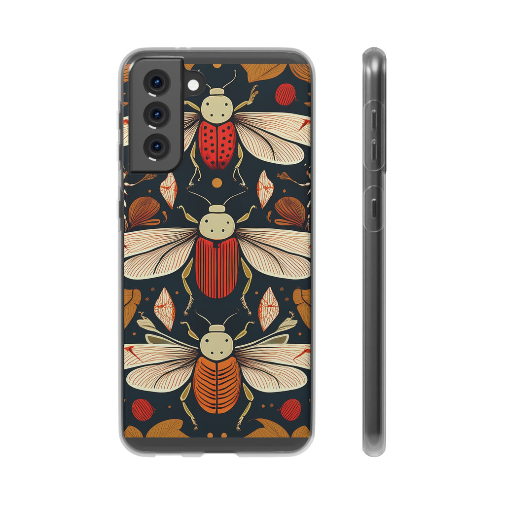Bug Pattern Phone Case — Vintage Floral Firefly Design
