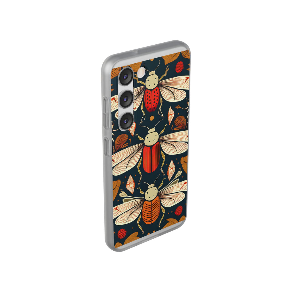 Bug Pattern Phone Case — Vintage Floral Firefly Design