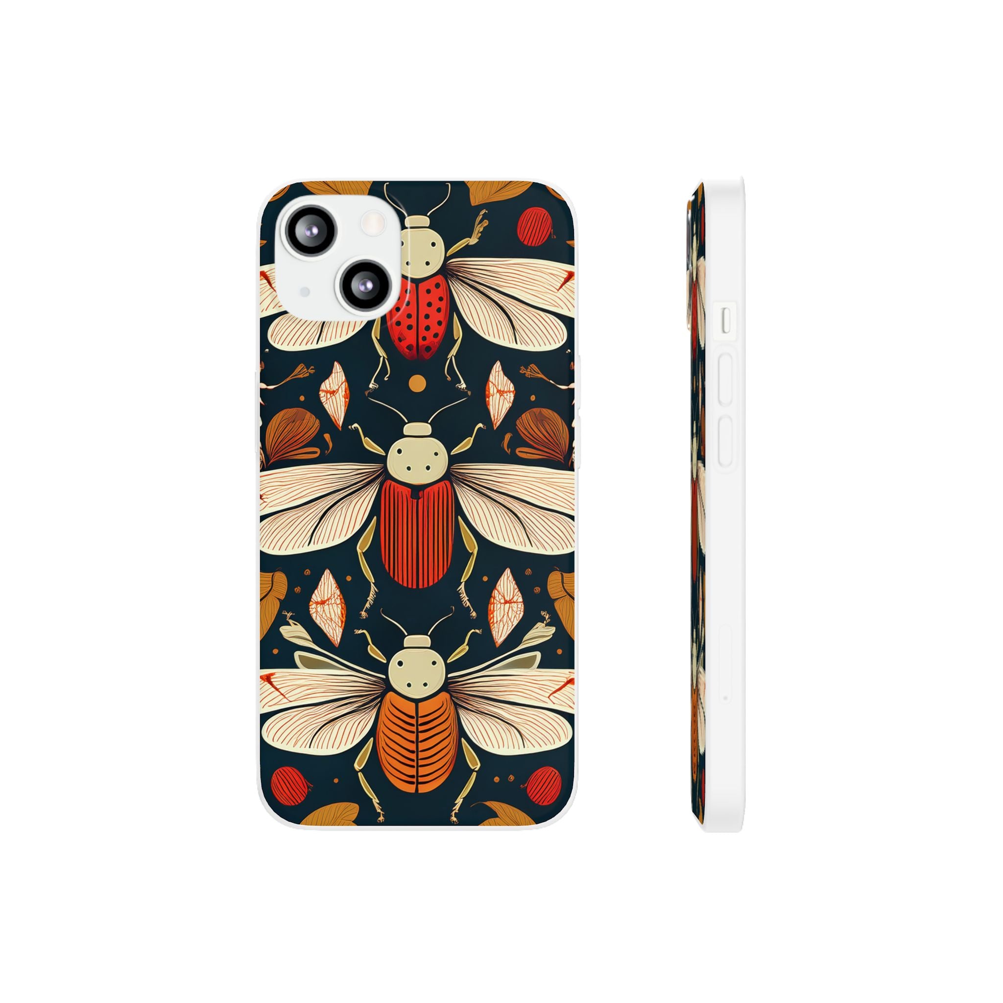 Bug Pattern Phone Case — Vintage Floral Firefly Design
