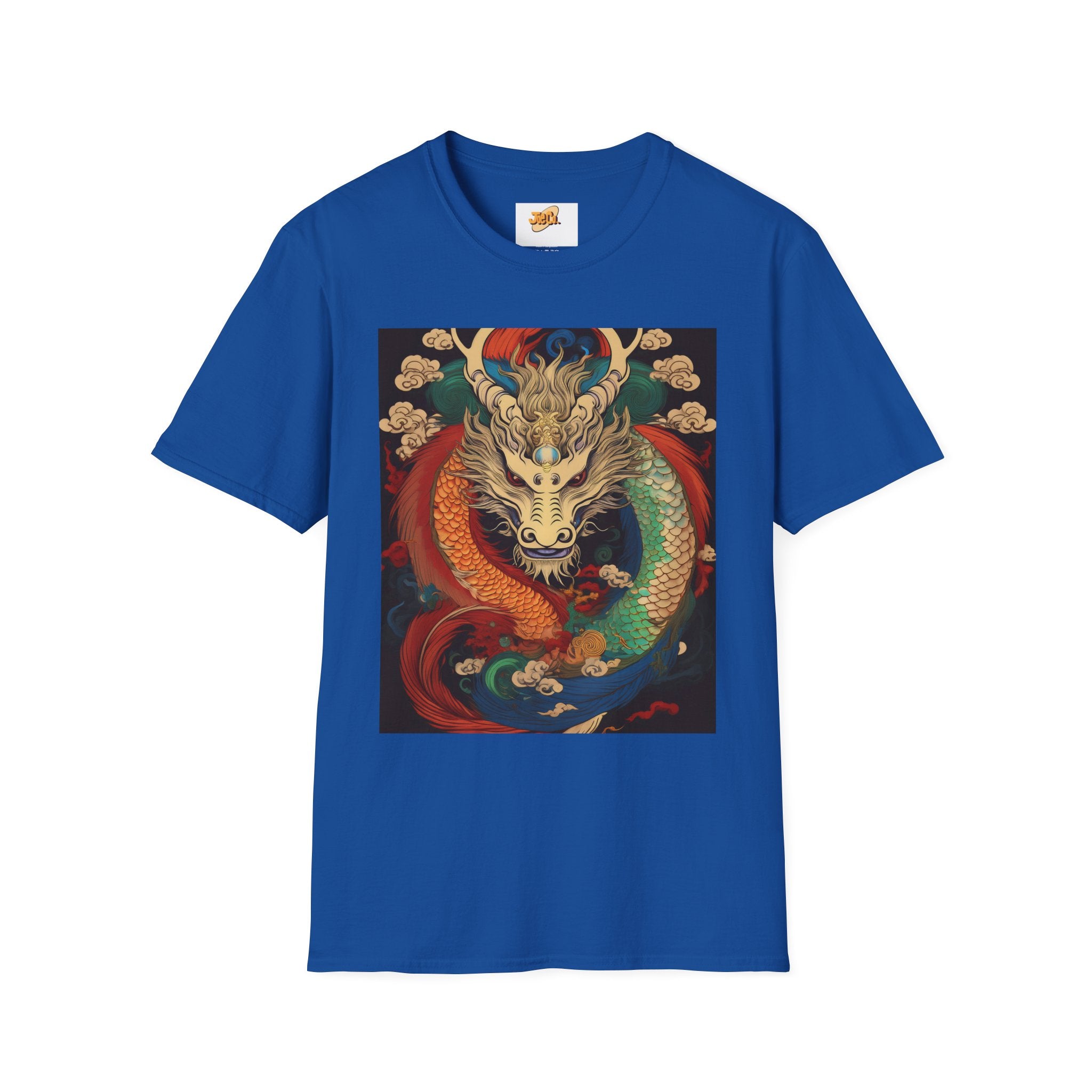 Dragon Koi Fusion T-Shirt — Vibrant Asian Mythical Dragon & Koi Art Tee