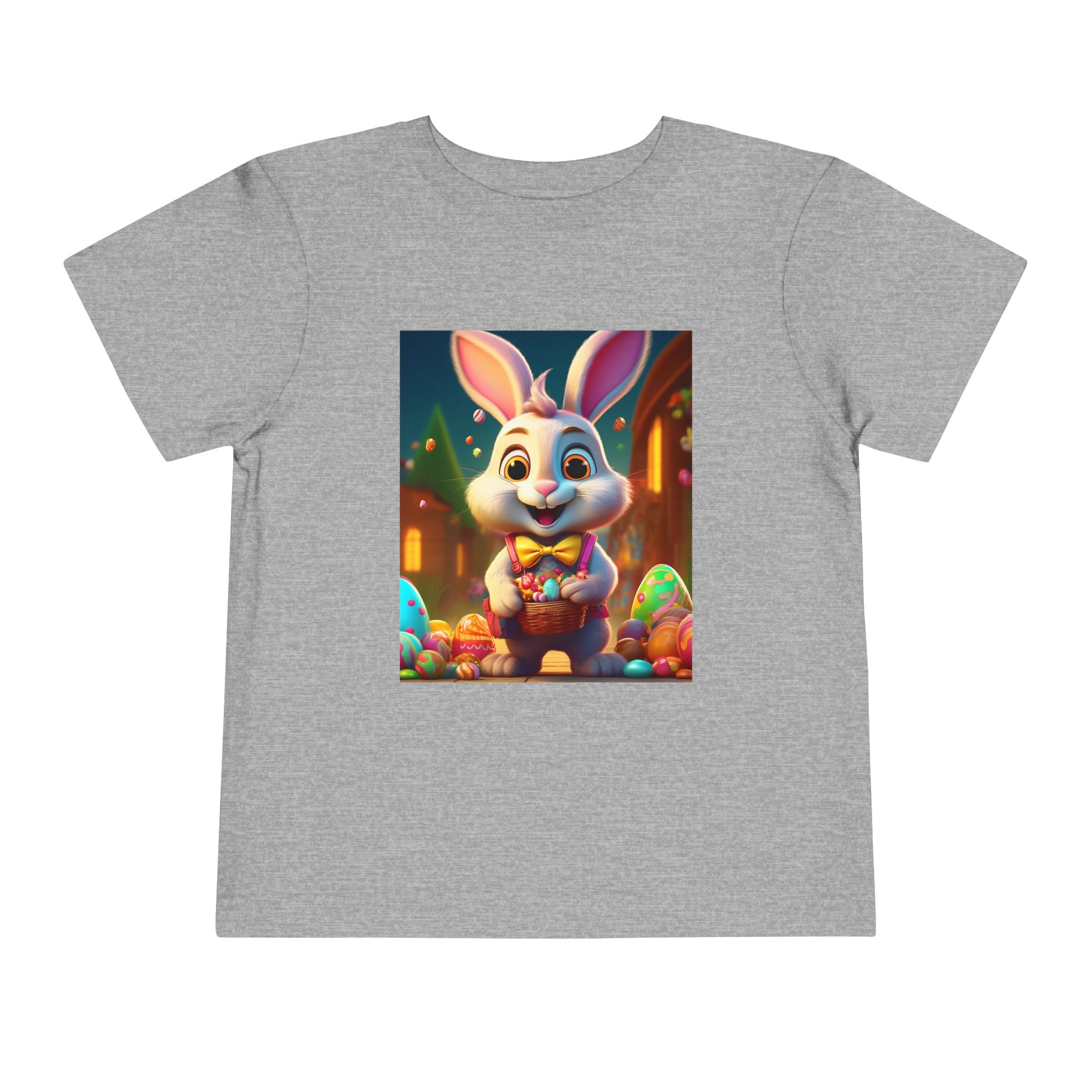 Easter Bunny Toddler Tee — Cute Bunny with Eggs Graphic Shirt