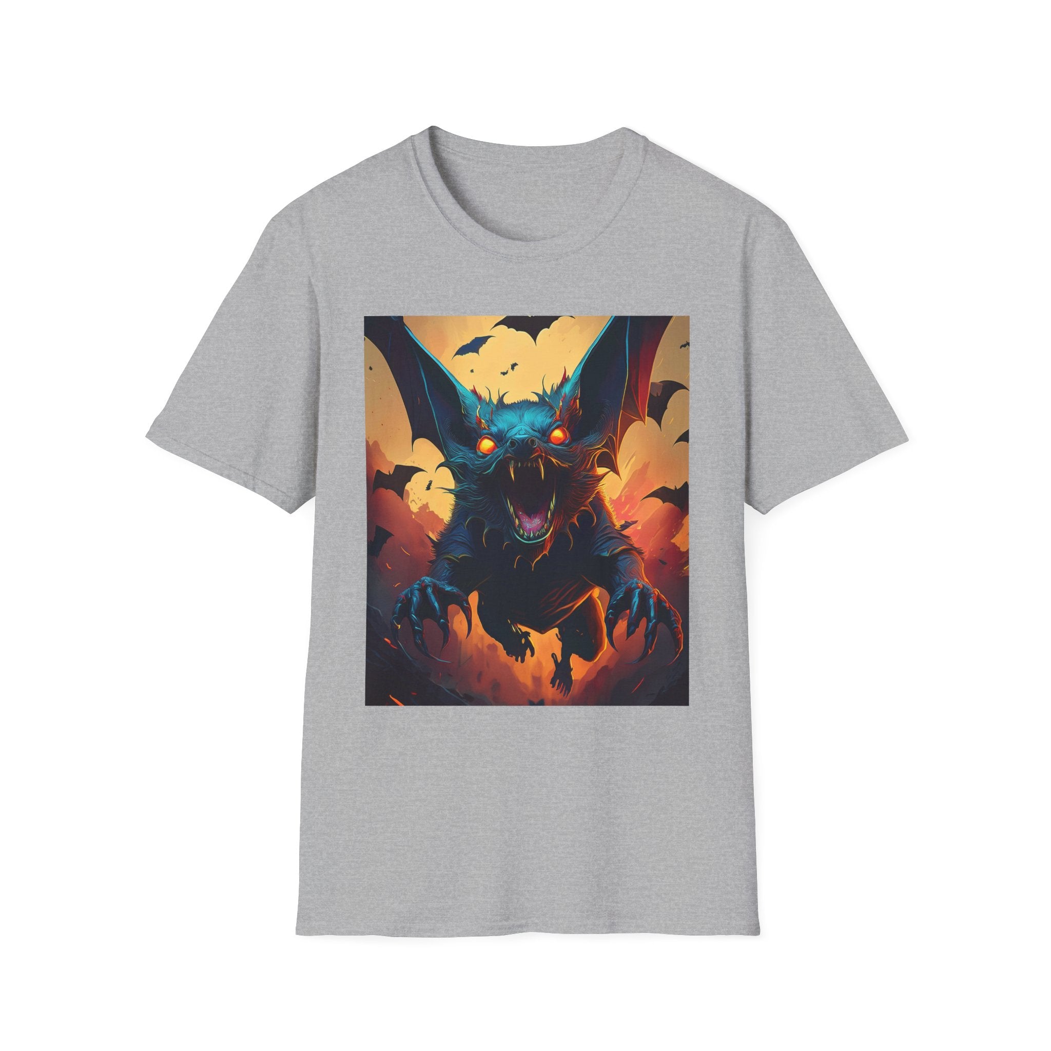 Halloween Bat Nightmare T-Shirt — Fiery Demon Bat Graphic Tee
