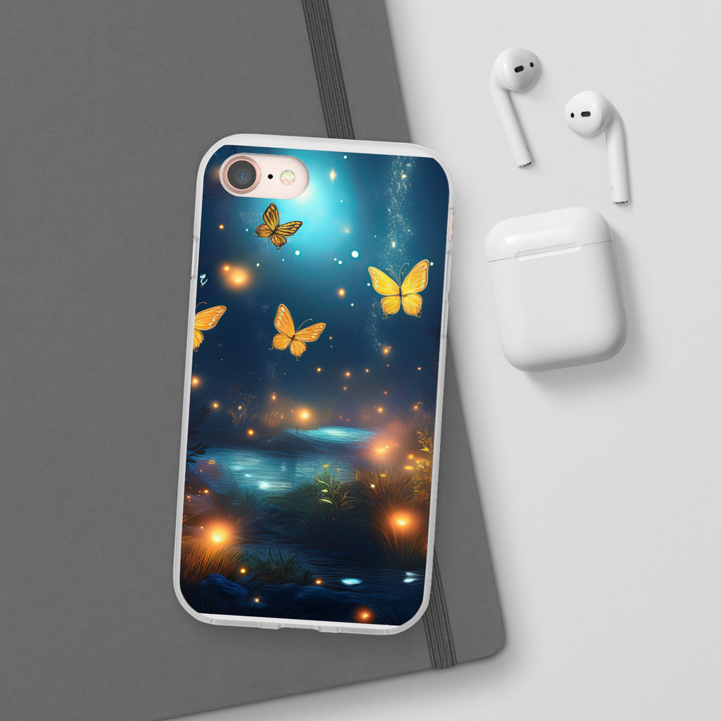 Butterfly Night Sky Phone Case – Glowing Firefly Fantasy for iPhone