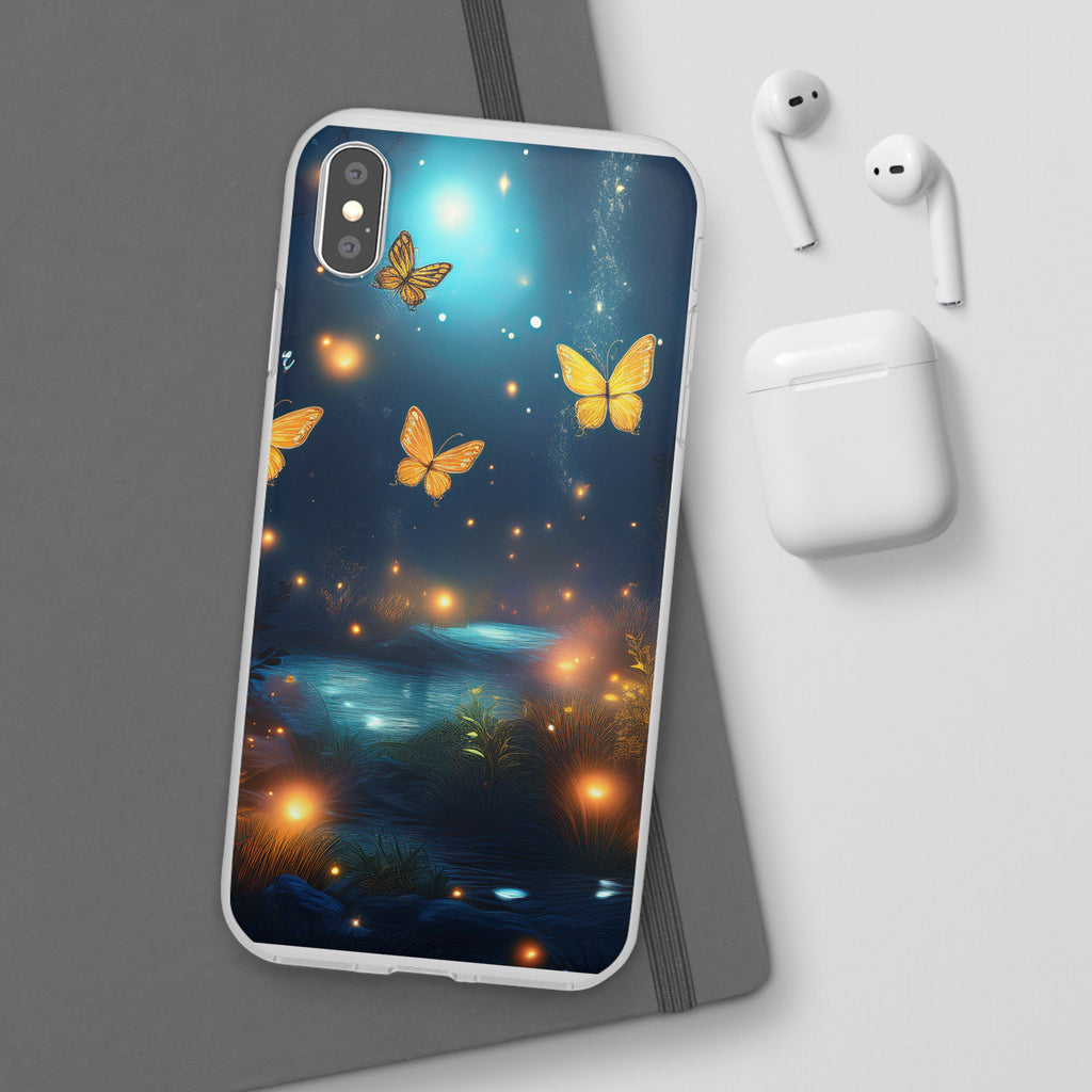 Butterfly Night Sky Phone Case – Glowing Firefly Fantasy for iPhone