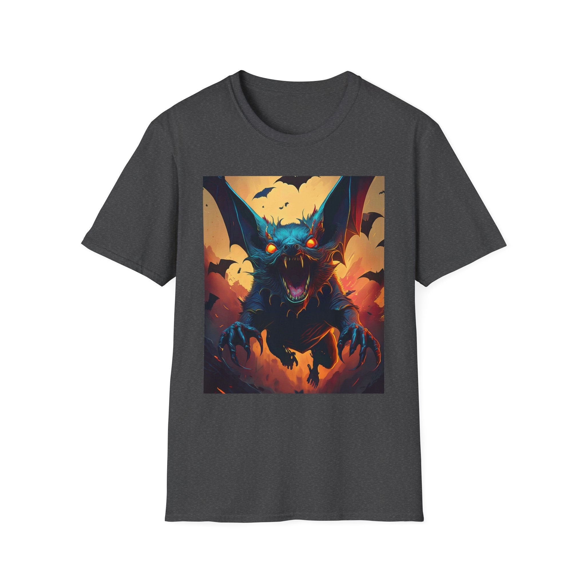 Halloween Bat Nightmare T-Shirt — Fiery Demon Bat Graphic Tee