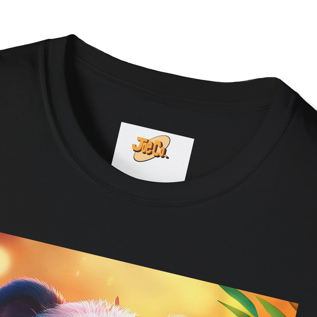 Cute Smiling Panda Graphic T-Shirt — Playful Floral Panda Tee