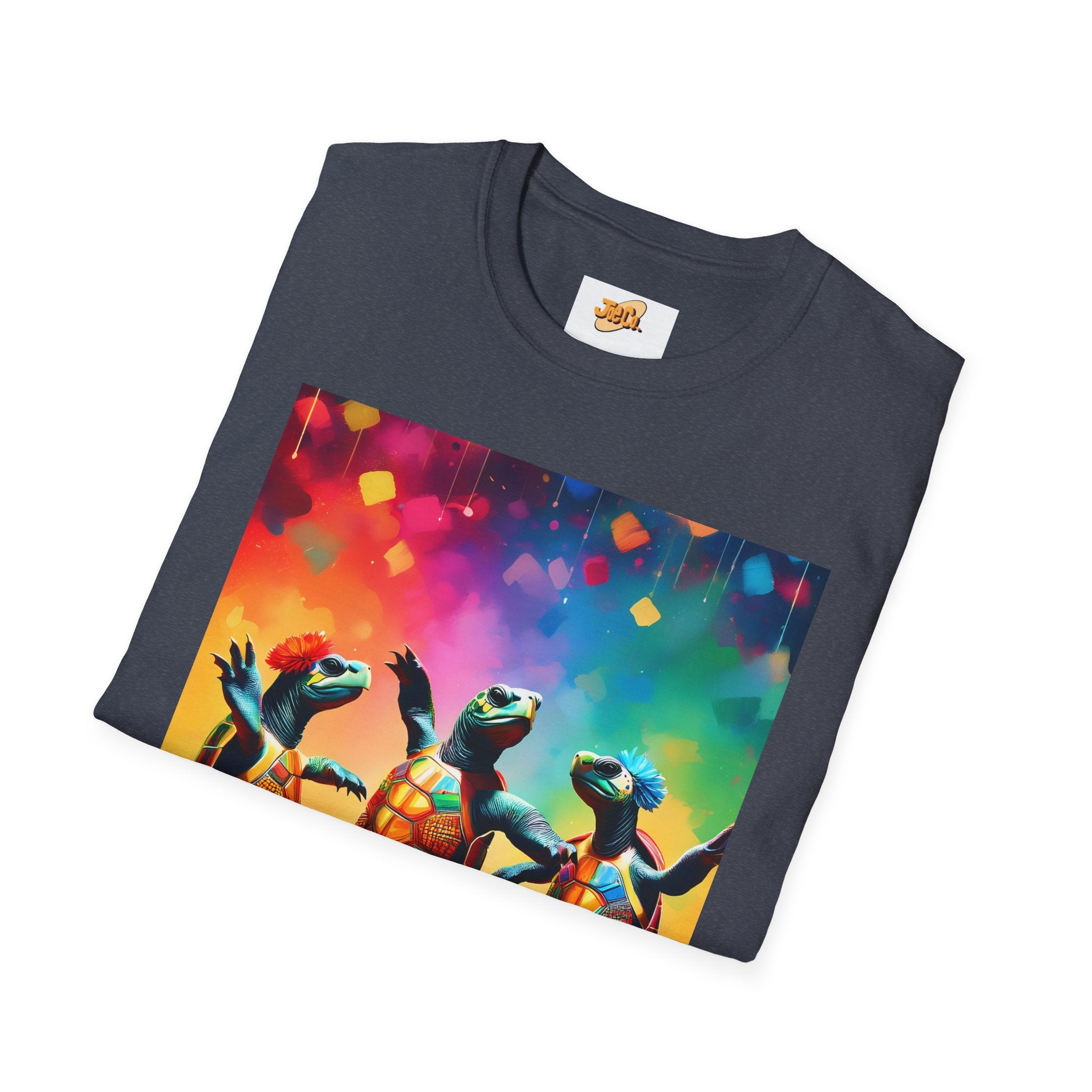 Dancing Turtles Graphic T-Shirt — Colorful Party Sea Turtle Tee