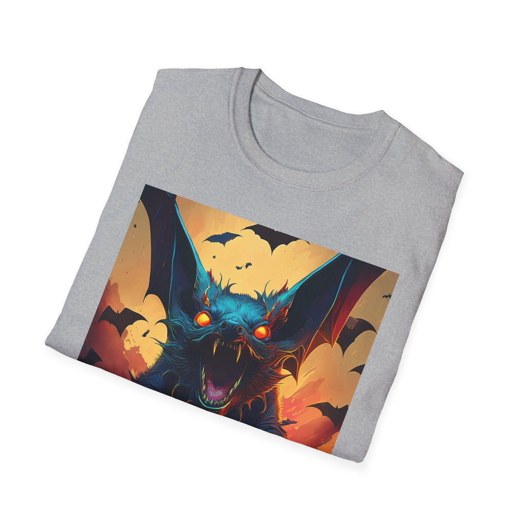 Halloween Bat Nightmare T-Shirt — Fiery Demon Bat Graphic Tee