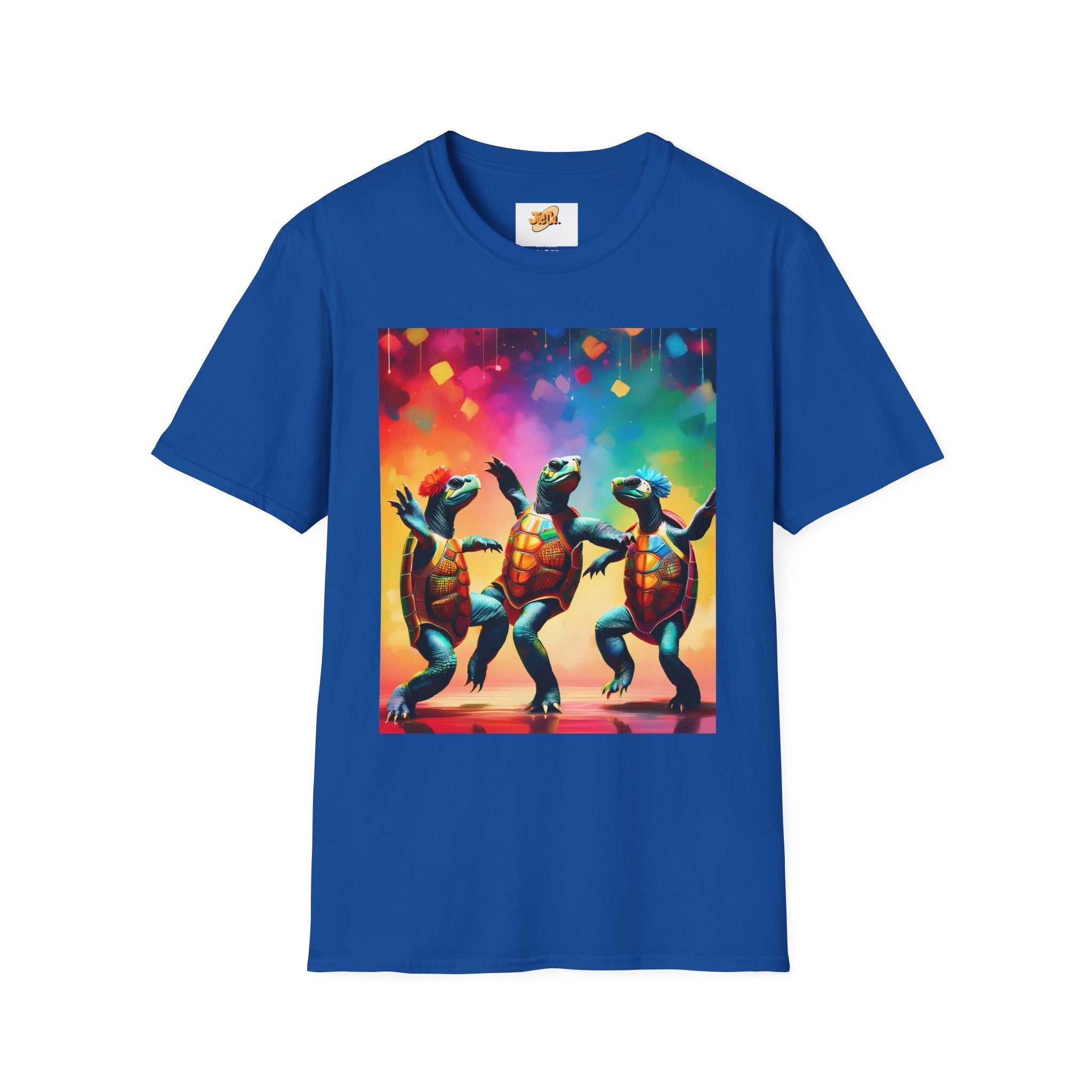 Dancing Turtles Graphic T-Shirt — Colorful Party Sea Turtle Tee