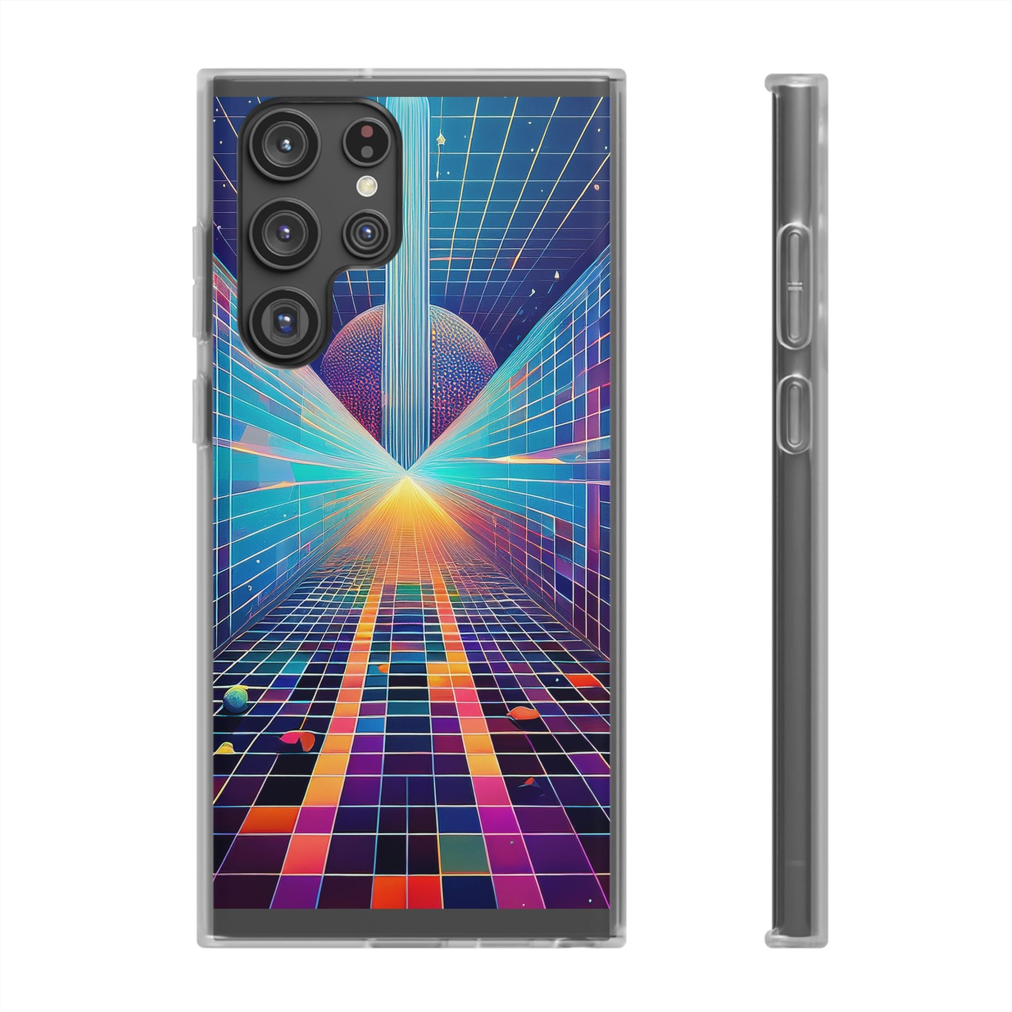 Retro Wave Phone Case — Neon Grid Sci‑Fi iPhone Cover