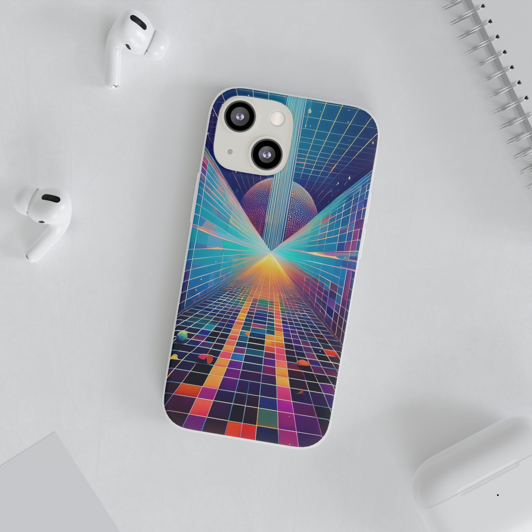 Retro Wave Phone Case — Neon Grid Sci‑Fi iPhone Cover