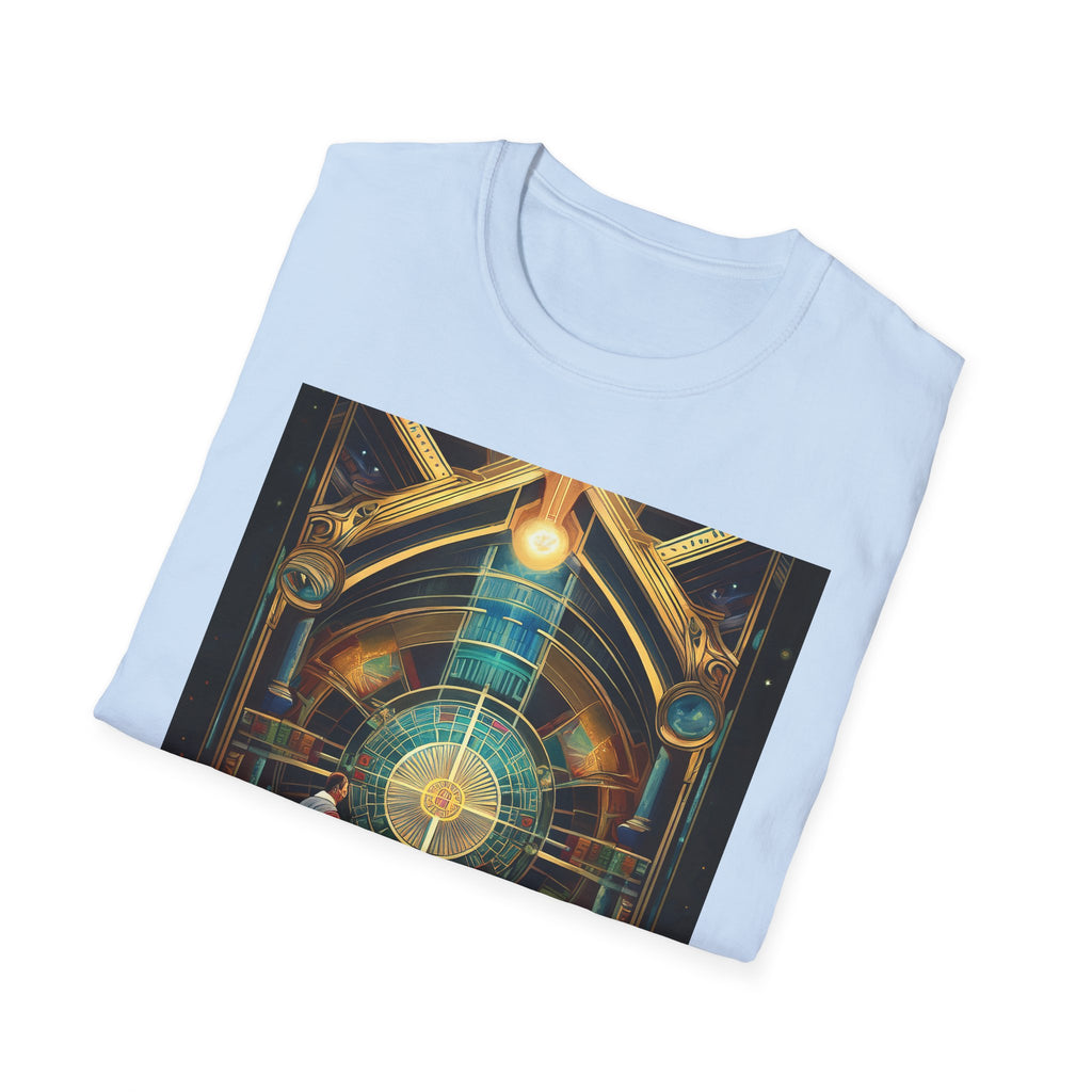 Mystic Observatory Art Tee — Cosmic Circle Gathering Graphic T-Shirt