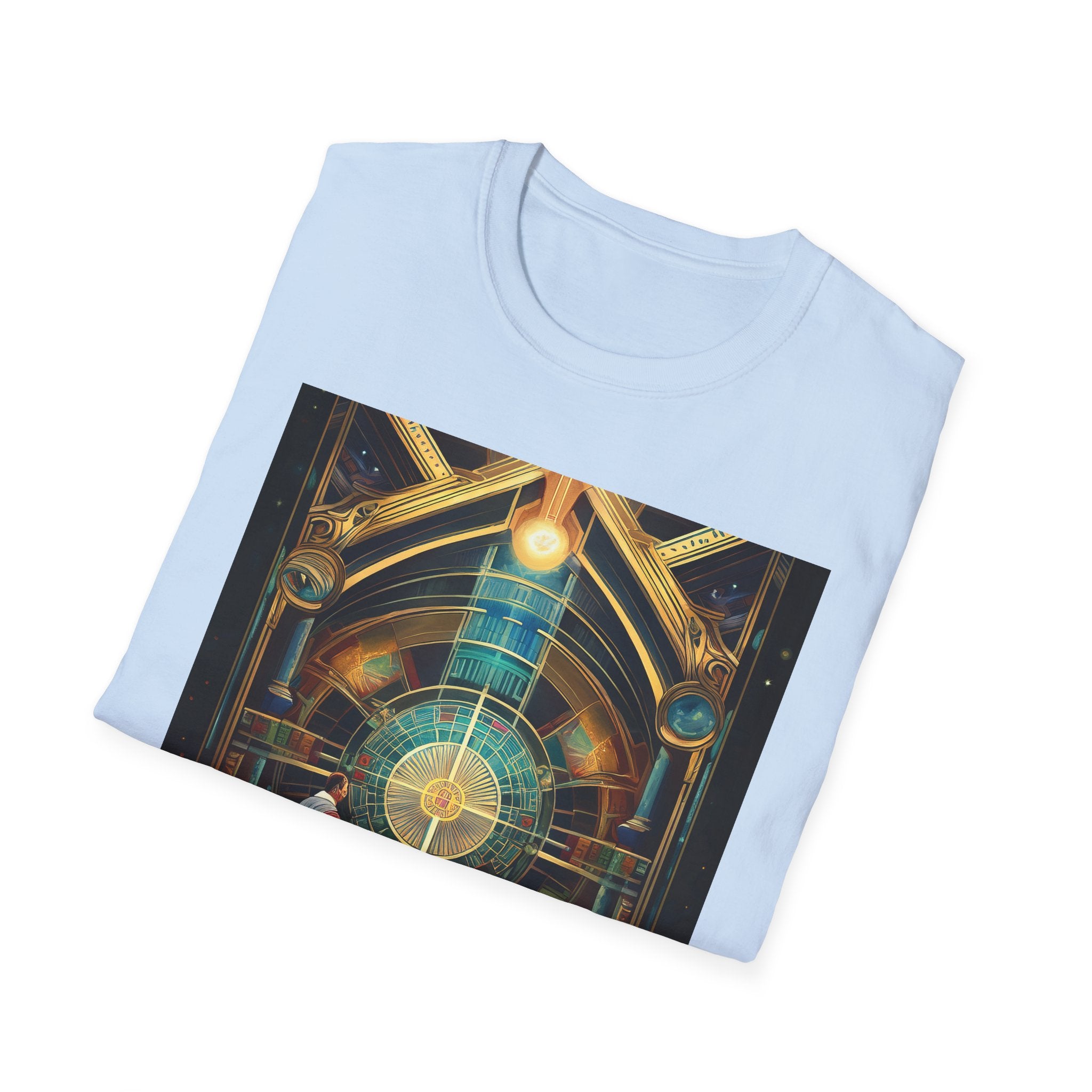 Mystic Observatory Art Tee — Cosmic Circle Gathering Graphic T-Shirt