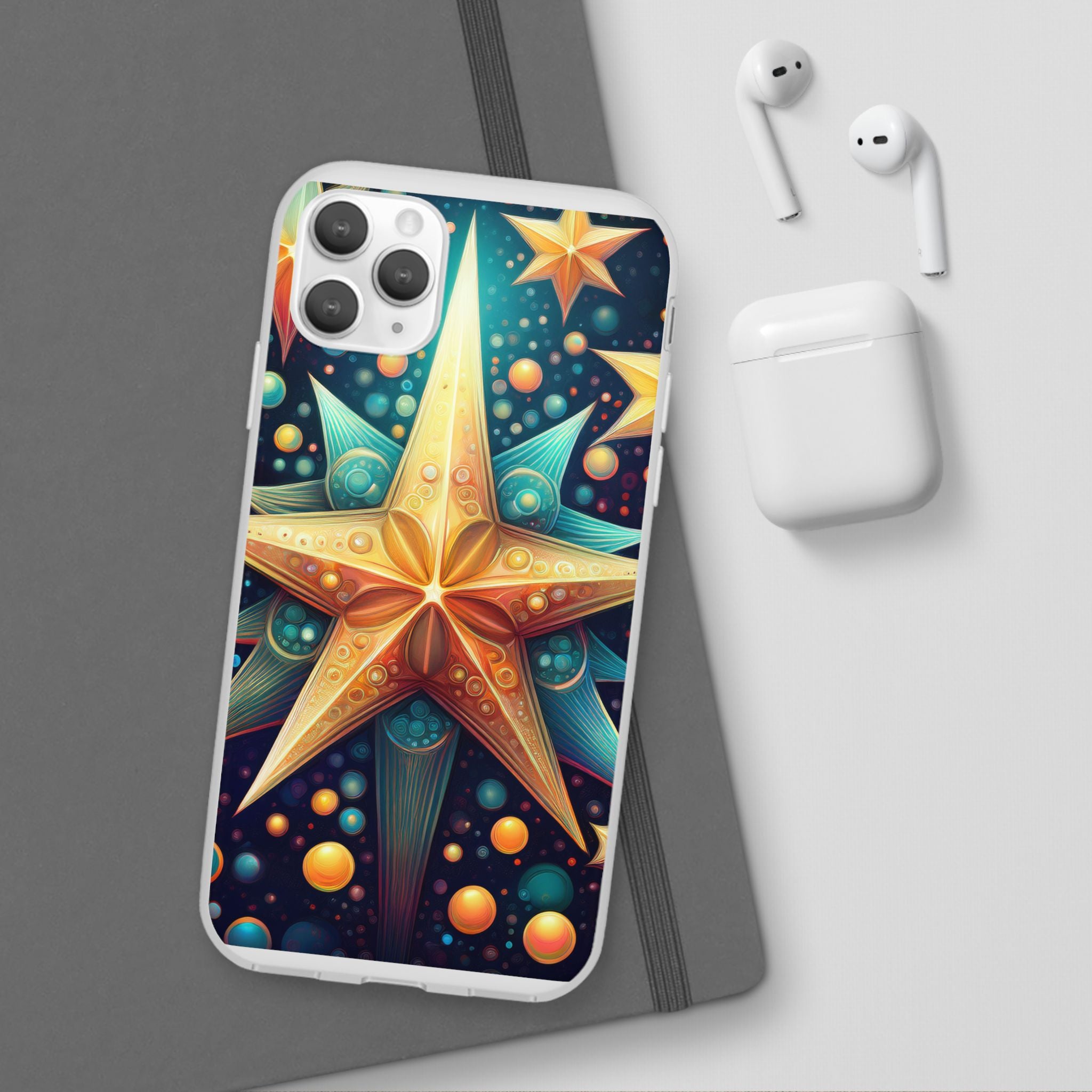 Starburst Galaxy Phone Case — Colorful Cosmic Star Design Flexible Case