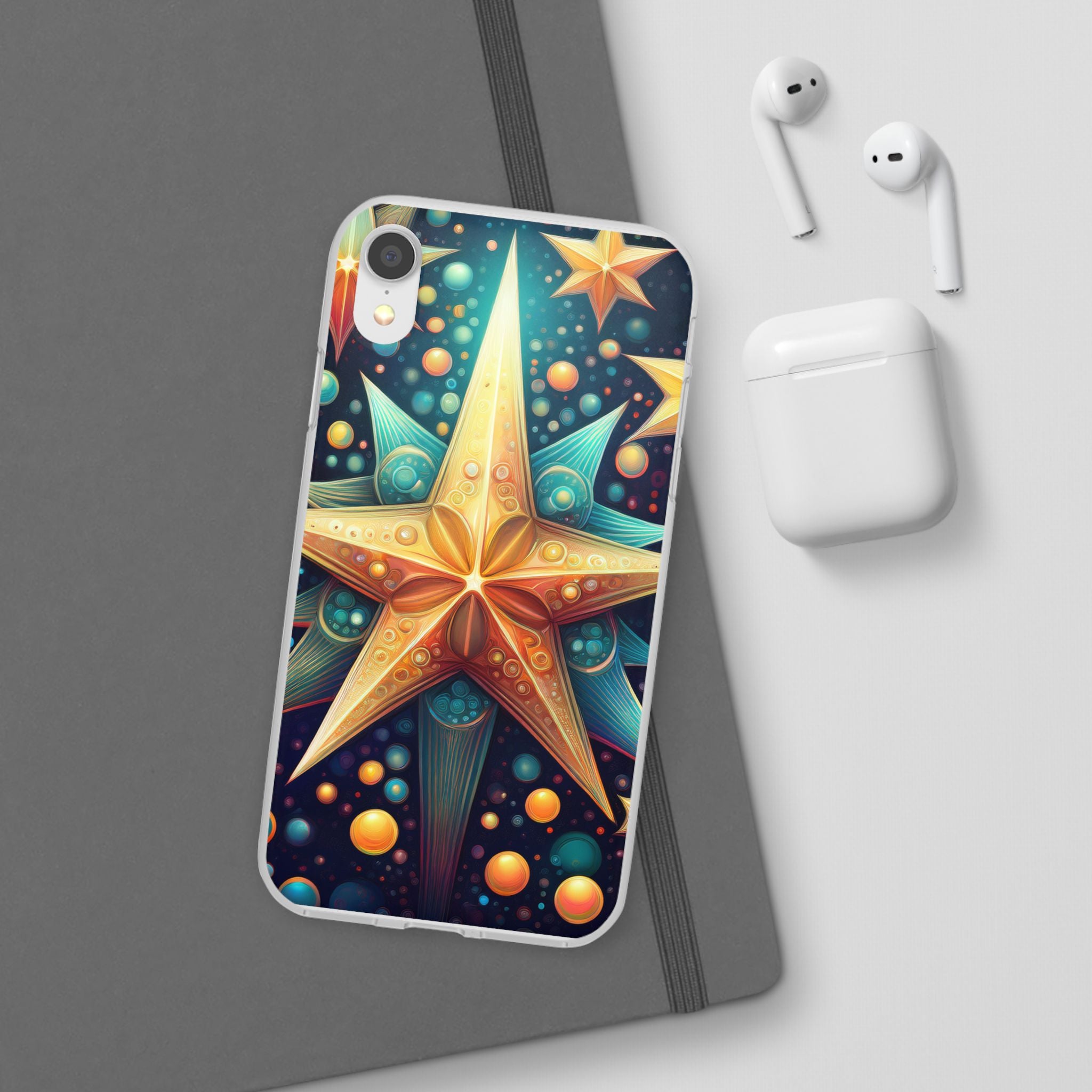Starburst Galaxy Phone Case — Colorful Cosmic Star Design Flexible Case