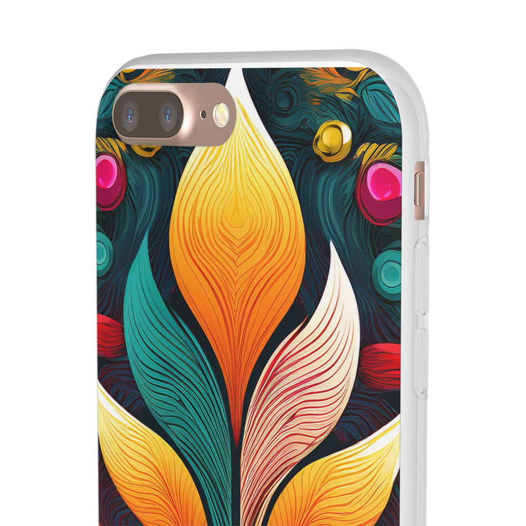 Floral Swirl Phone Case — Vibrant Boho Leaf Art Protective Cover