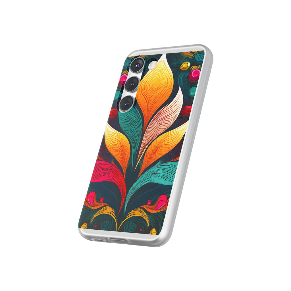 Floral Swirl Phone Case — Vibrant Boho Leaf Art Protective Cover