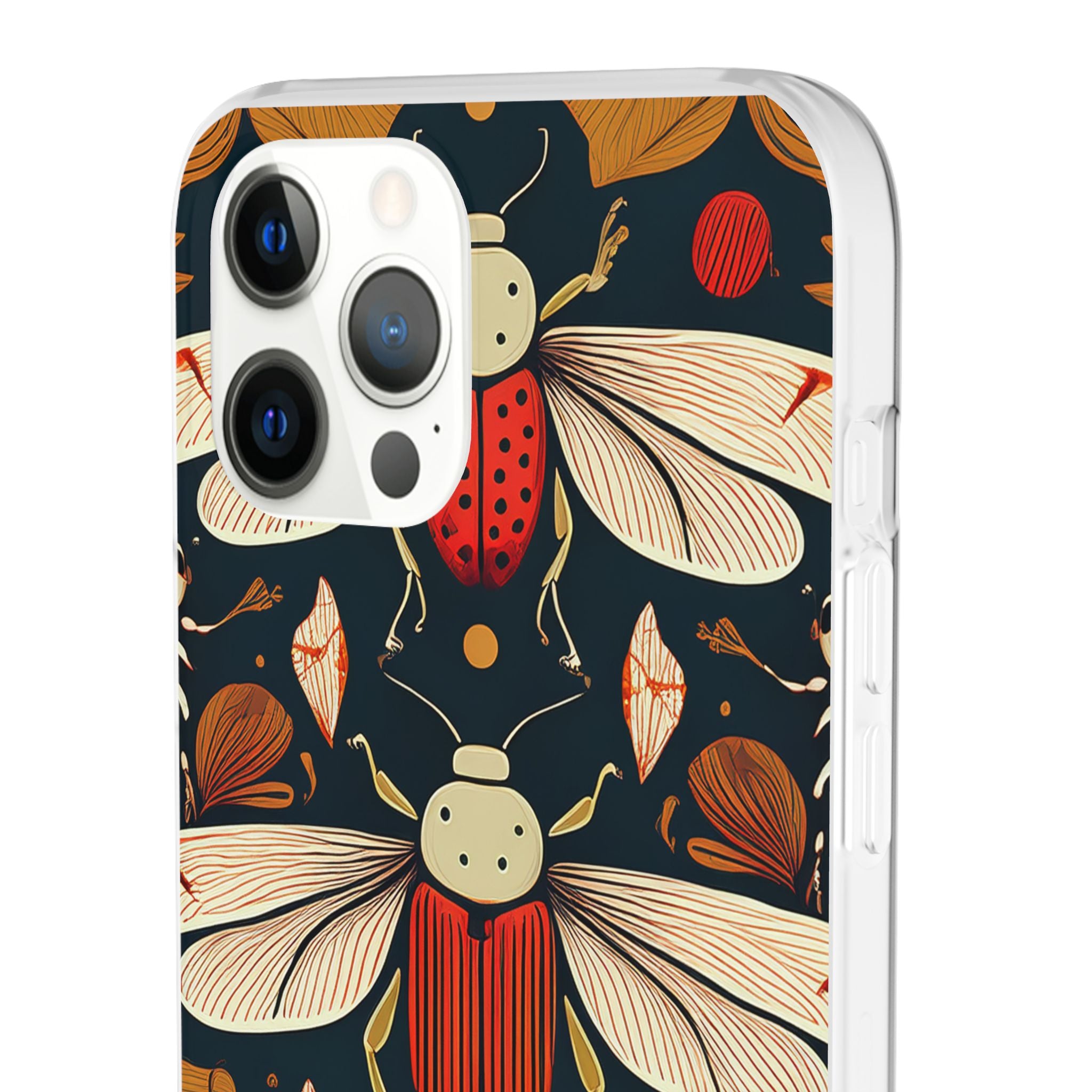Bug Pattern Phone Case — Vintage Floral Firefly Design