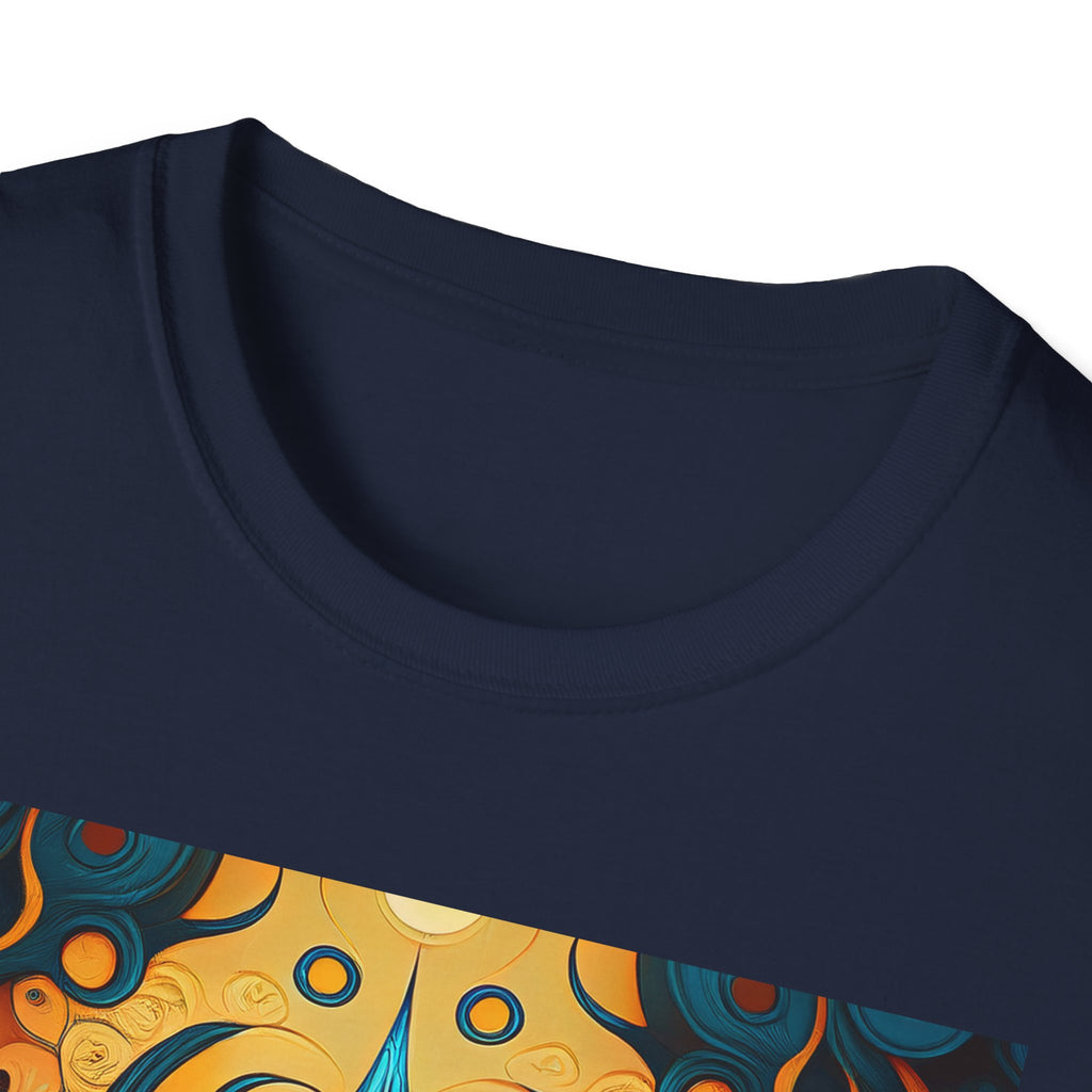 Psychedelic Abstract Mask T-Shirt — Vibrant Tribal Floral Art Tee