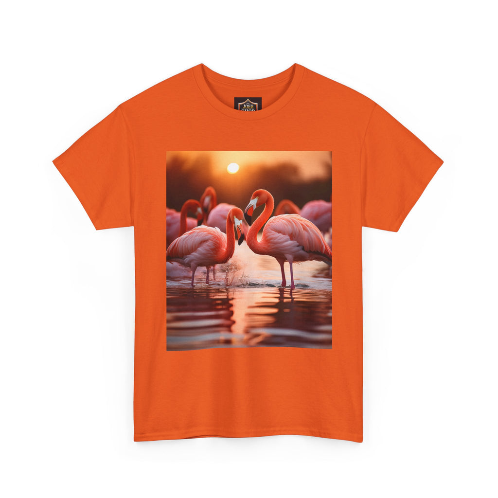 Flamingo Sunset T-Shirt — Tropical Flamingo Graphic Tee
