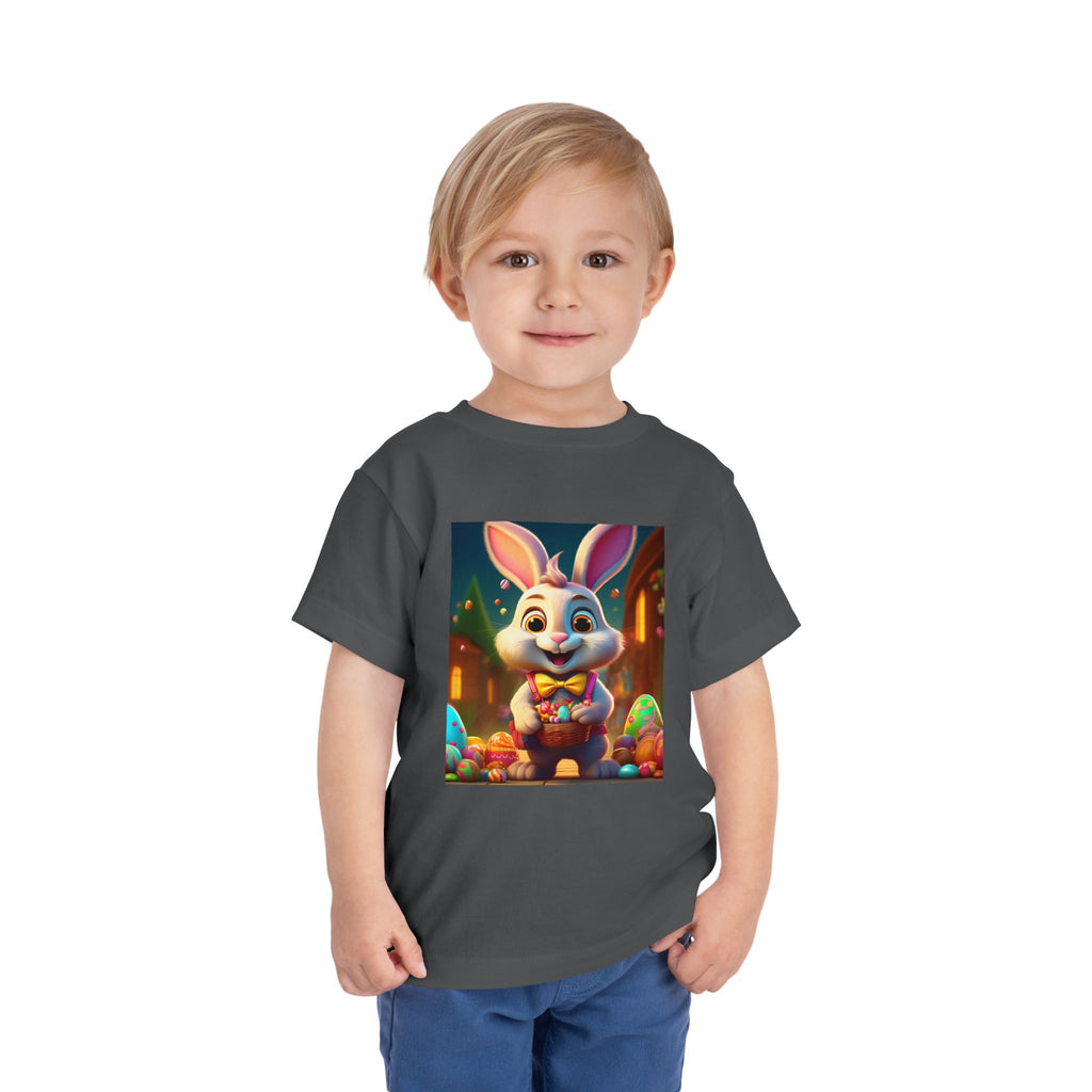 Easter Bunny Toddler Tee — Cute Bunny with Eggs Graphic Shirt