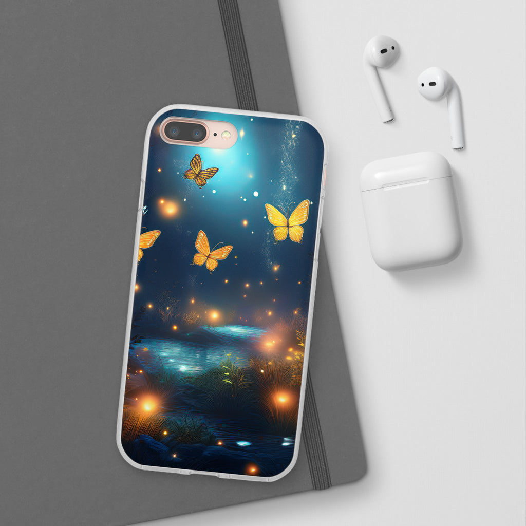 Butterfly Night Sky Phone Case – Glowing Firefly Fantasy for iPhone