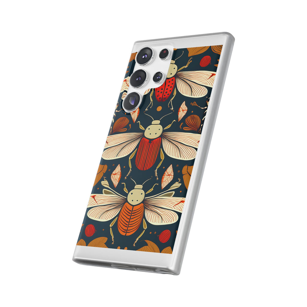 Bug Pattern Phone Case — Vintage Floral Firefly Design