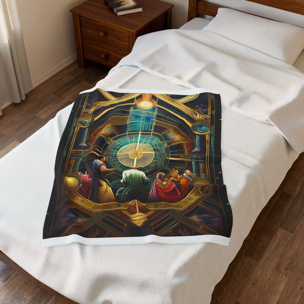 Velveteen Plush Blanket — Mystical Astrarium Tapestry Design