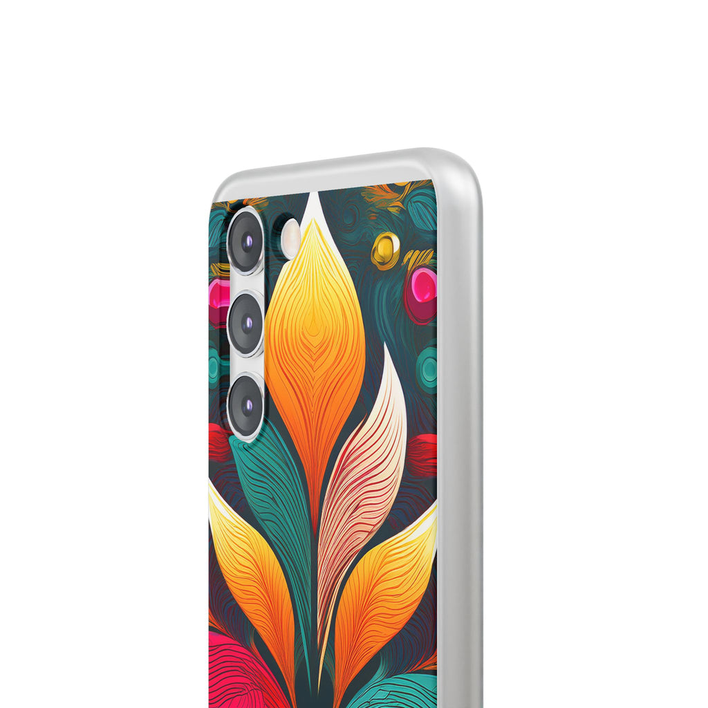 Floral Swirl Phone Case — Vibrant Boho Leaf Art Protective Cover