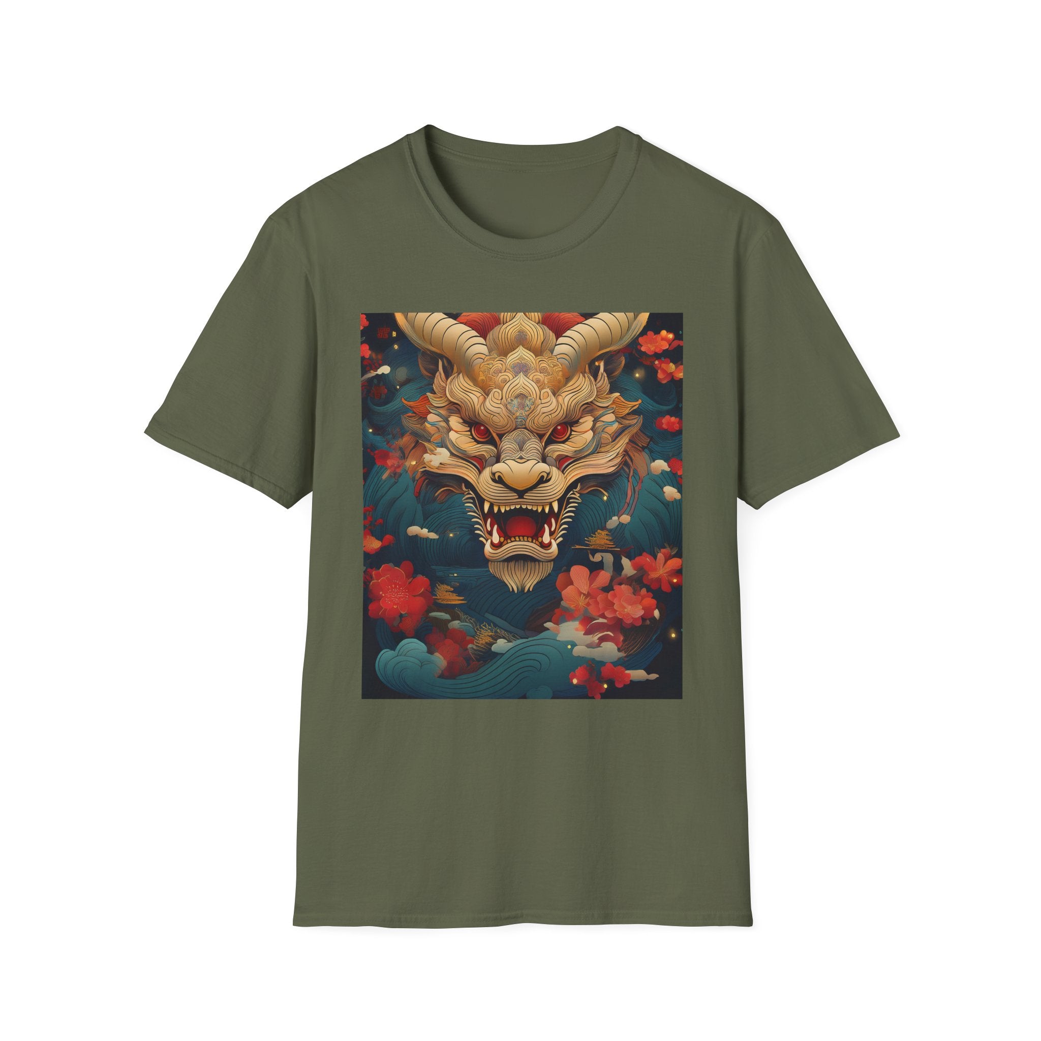 Dragon Mask T-Shirt — Asian Mythic Dragon Art Tee