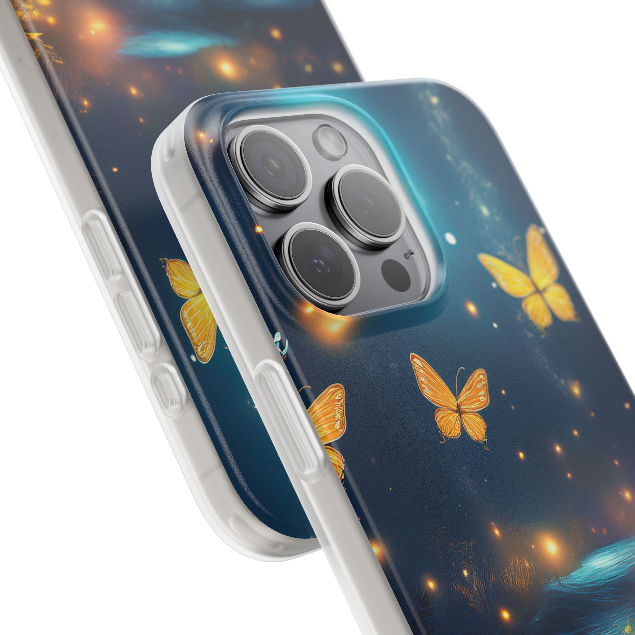 Butterfly Night Sky Phone Case – Glowing Firefly Fantasy for iPhone