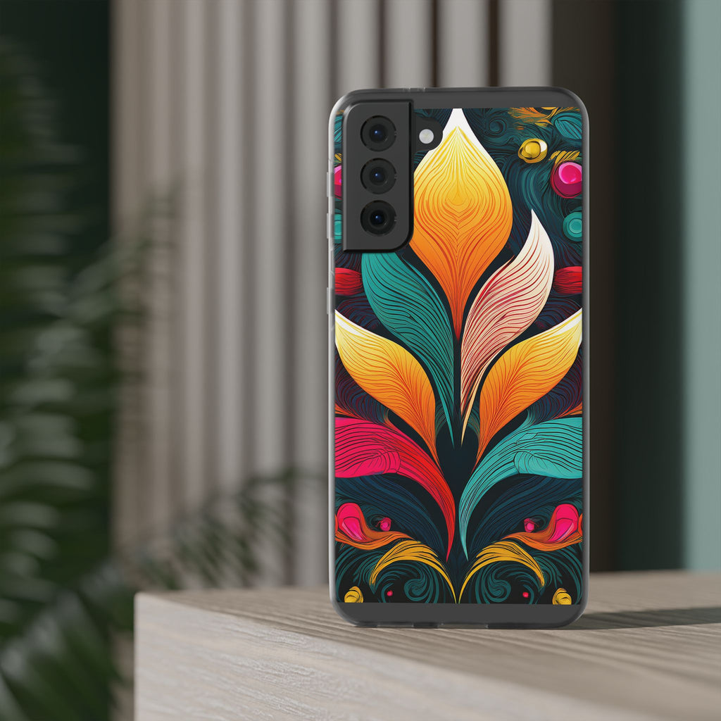 Floral Swirl Phone Case — Vibrant Boho Leaf Art Protective Cover