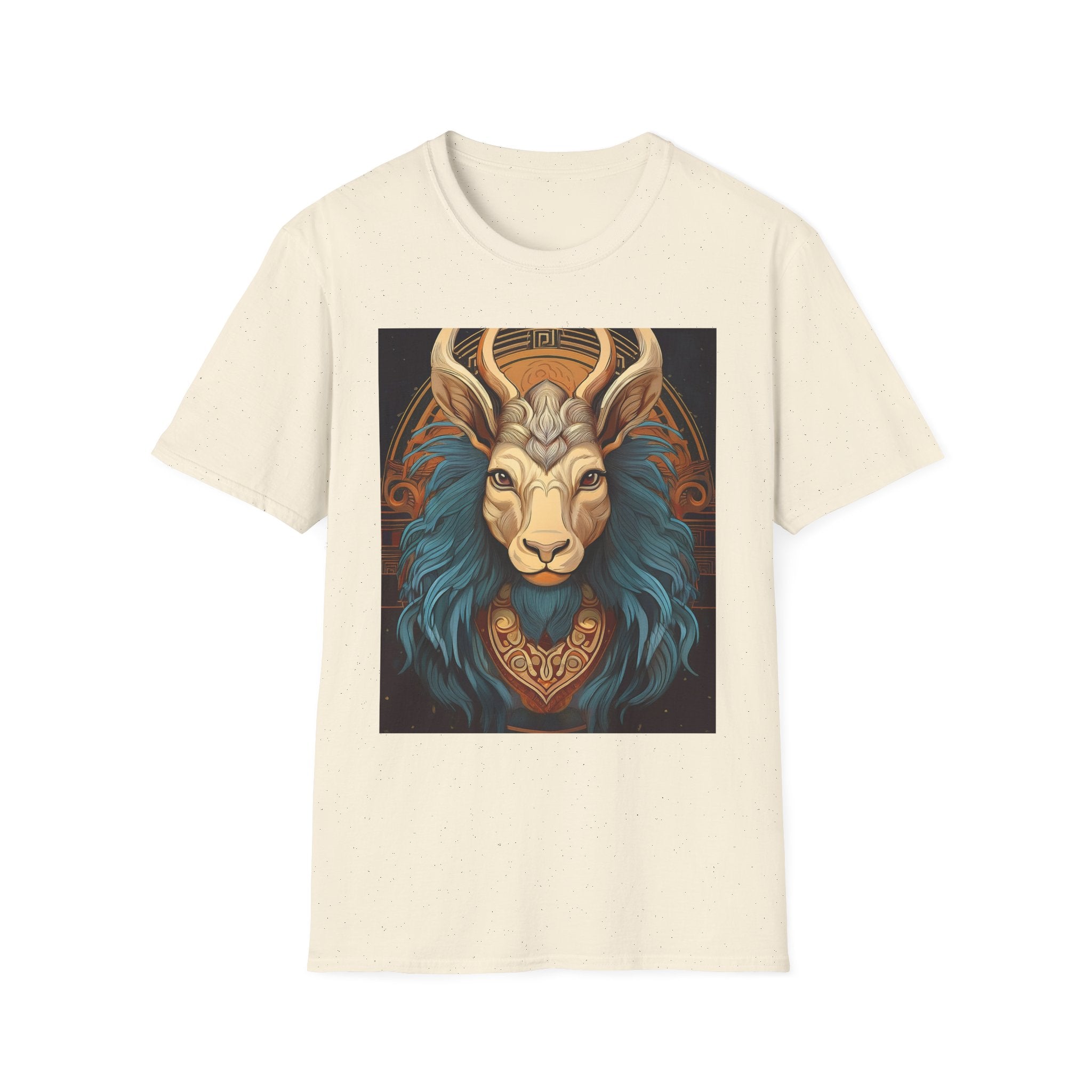Mythic Ram Graphic T-Shirt — Ornate Zodiac/Leo-Inspired Art