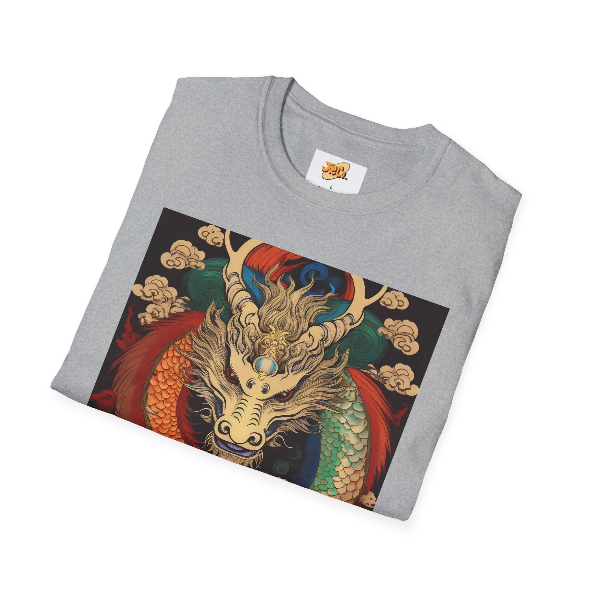 Dragon Koi Fusion T-Shirt — Vibrant Asian Mythical Dragon & Koi Art Tee