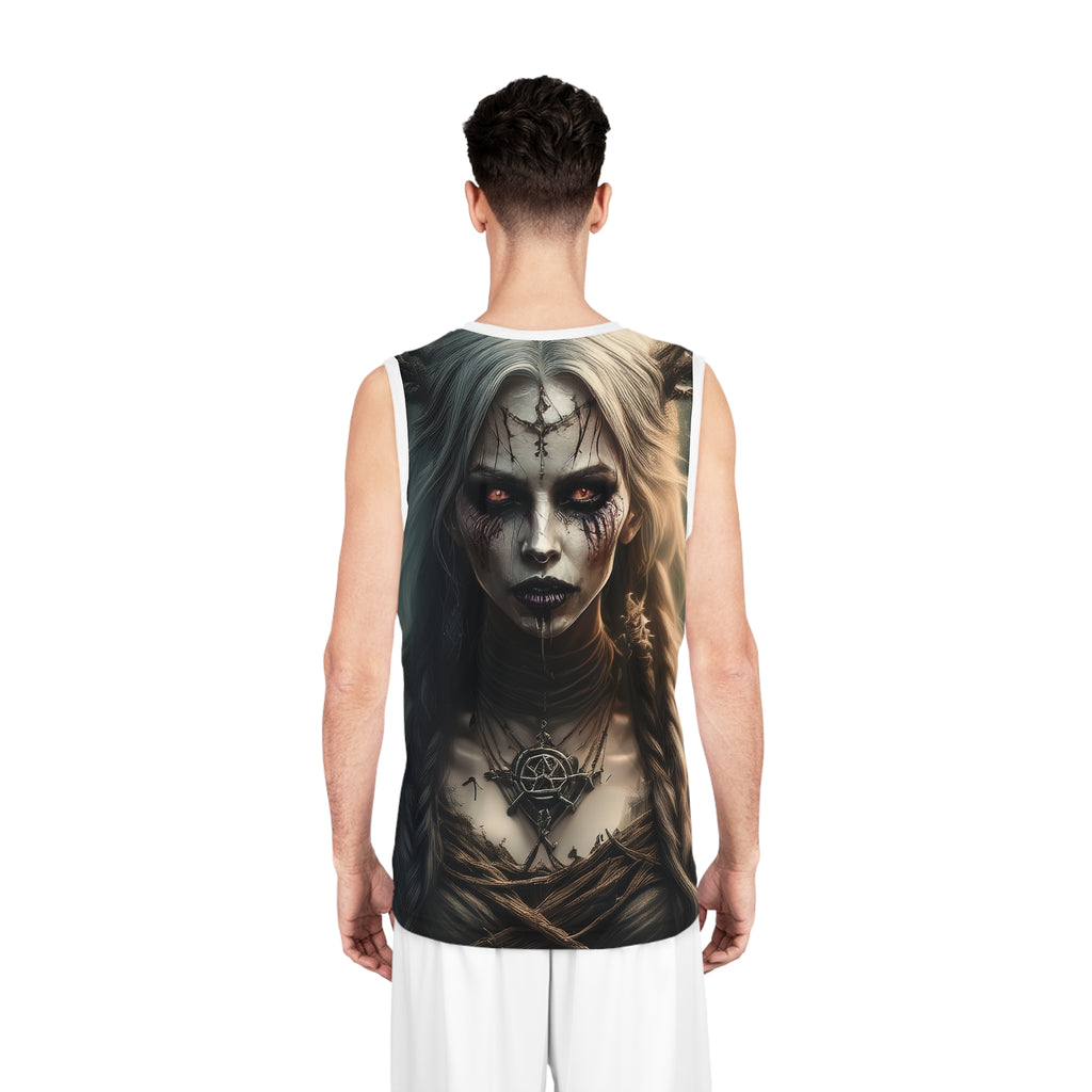 Witch Queen Basketball Jersey — Dark Occult All-Over Print